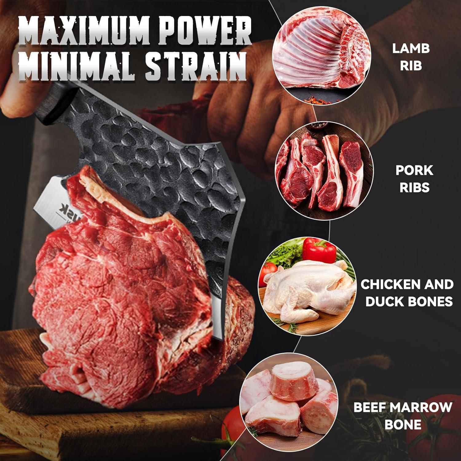 Cuchillo de Carnicería Huusk Hacha de Cocina 34cm Acero Carbono