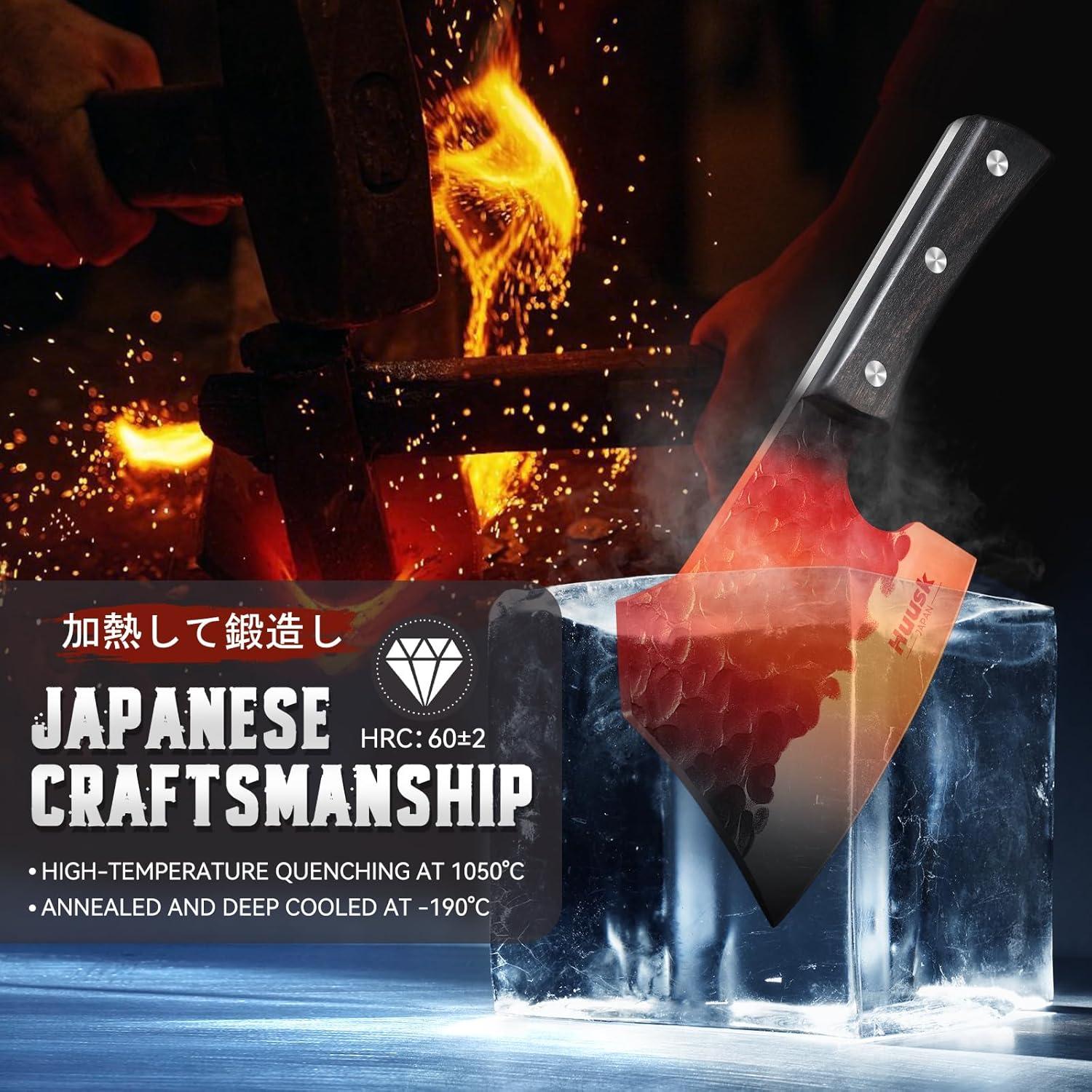 Cuchillo de Carnicería Huusk Hacha de Cocina 34cm Acero Carbono