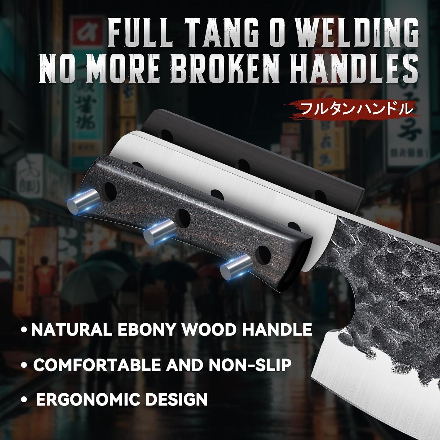 Cuchillo de Carnicería Huusk Hacha de Cocina 34cm Acero Carbono