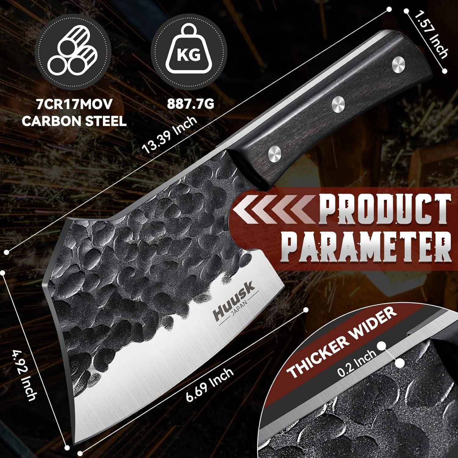 Cuchillo de Carnicería Huusk Hacha de Cocina 34cm Acero Carbono