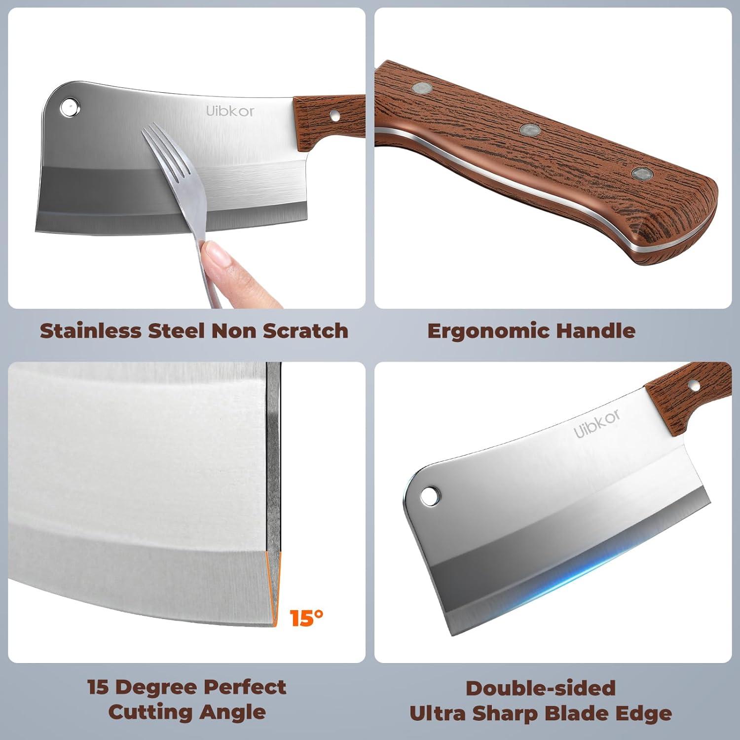 Cuchillo de Carnicero Uibkor 17.78 cm Acero Inoxidable Afilado