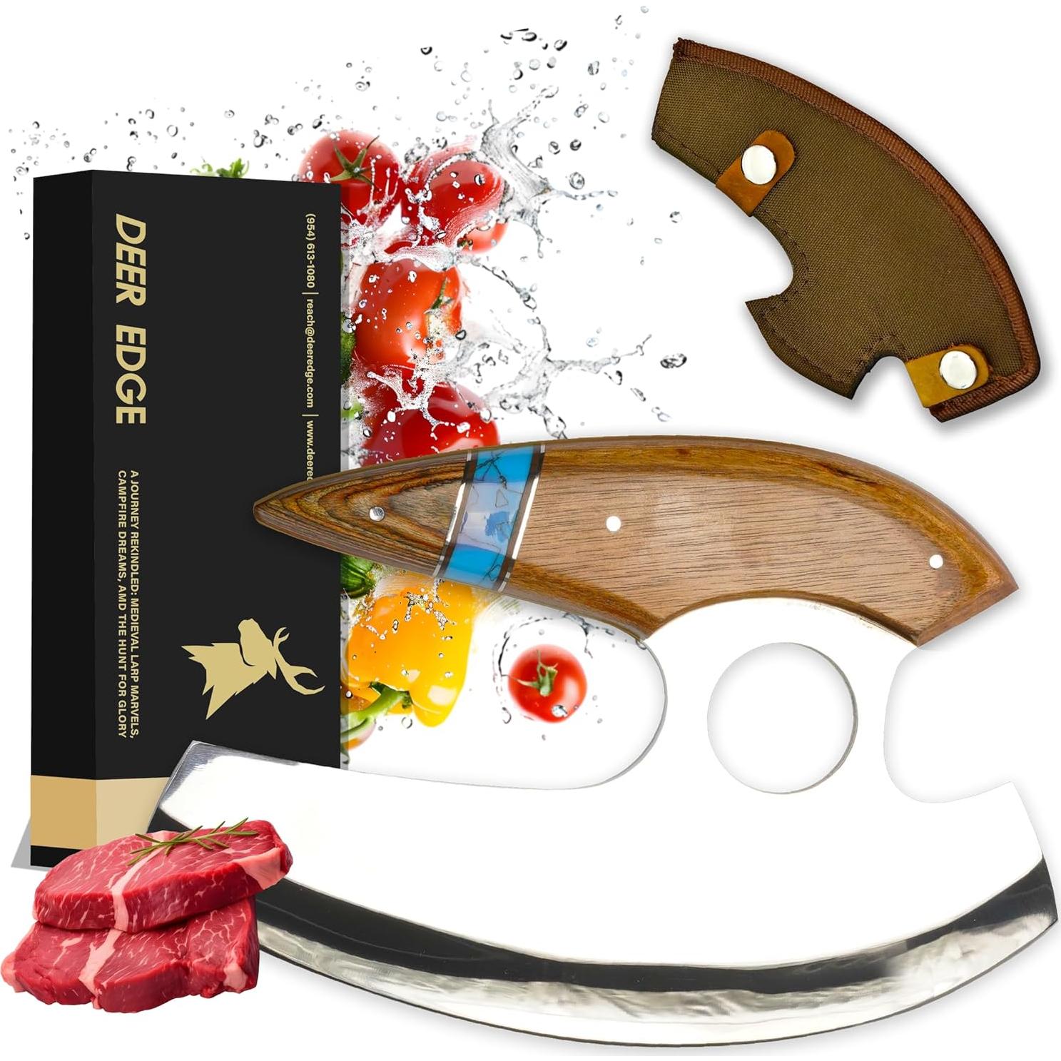 Cuchillo Ulu Deer Edge - Cortador de Cocina Ergonómico 223g