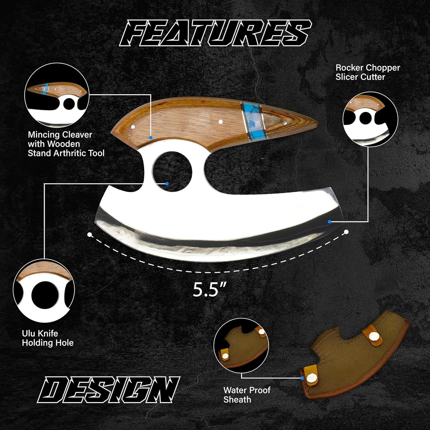 Cuchillo Ulu Deer Edge - Cortador de Cocina Ergonómico 223g