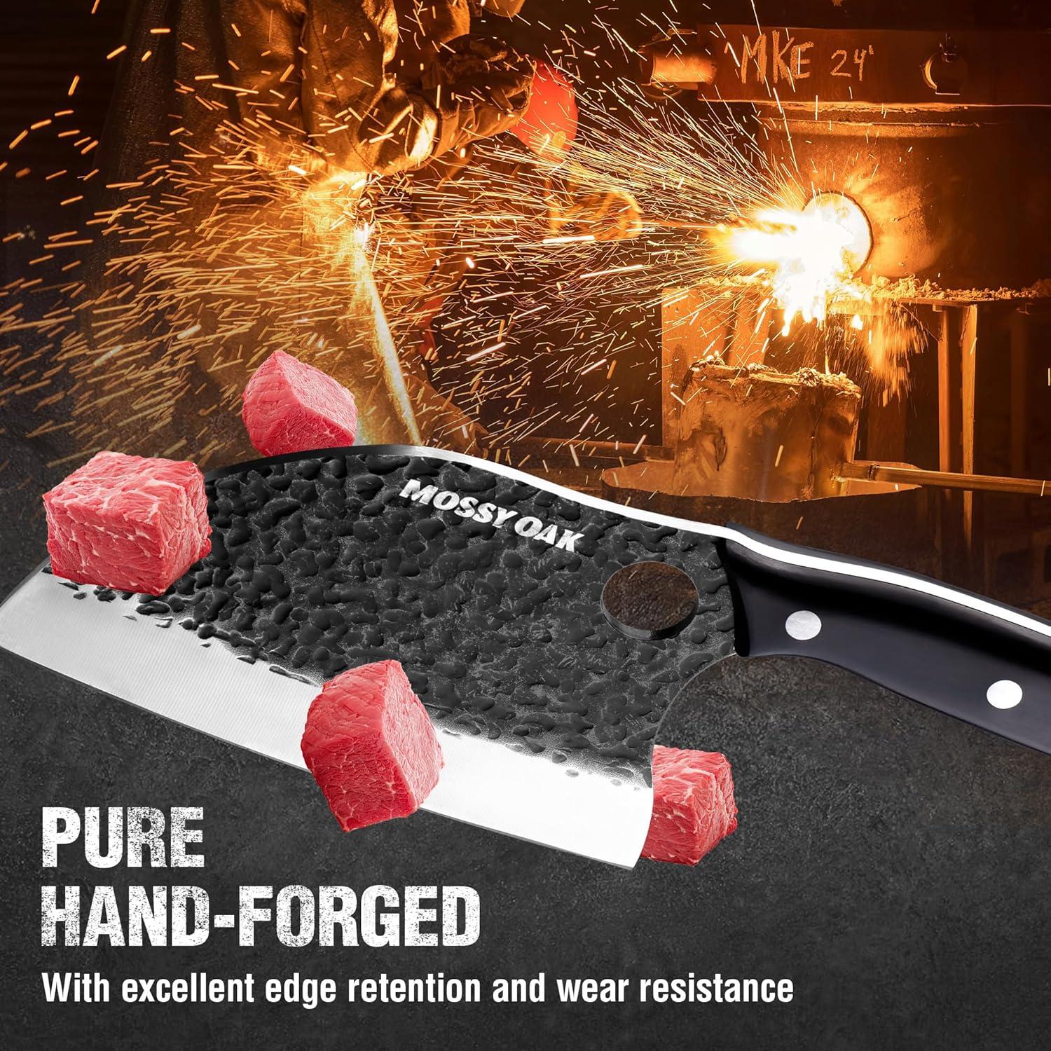 Cuchillo de Chef Mossy Oak 16.5 cm Forjado a Mano con Funda