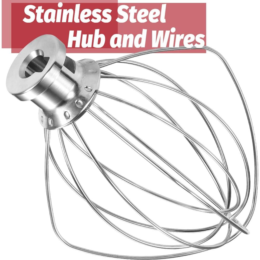 Batidor de Acero Inoxidable OUOLife K45WW para KitchenAid 4.5L