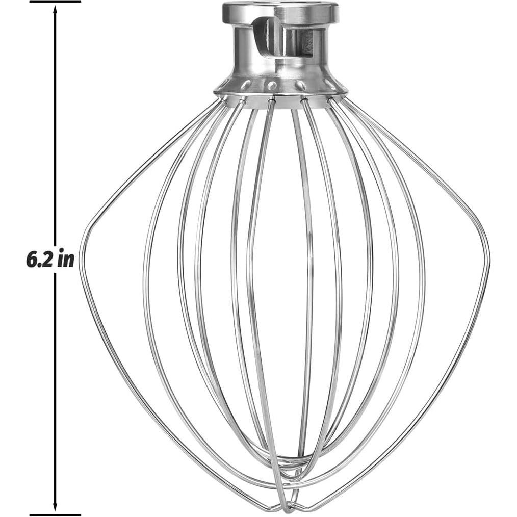 Batidor de Acero Inoxidable OUOLife K45WW para KitchenAid 4.5L
