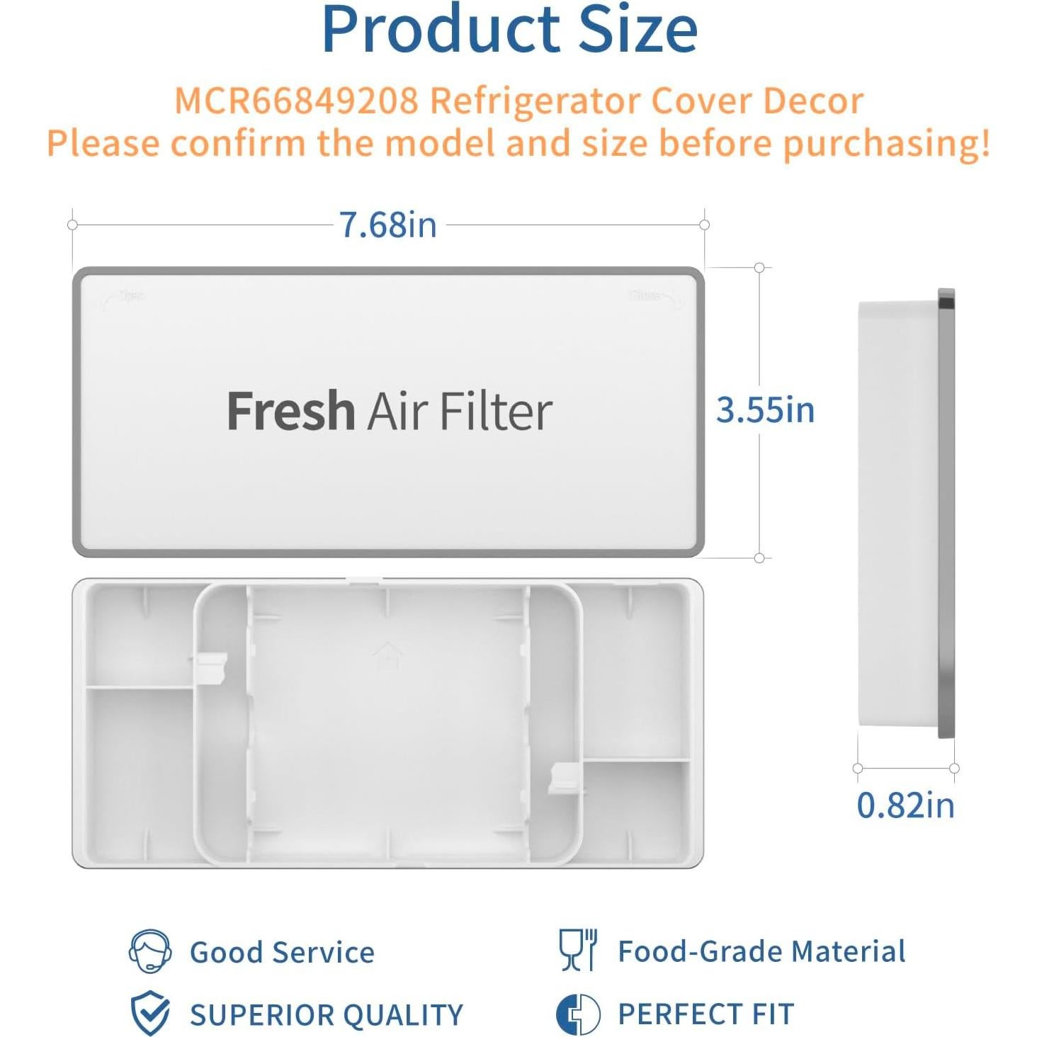 Cubierta de Filtro de Aire LEOPO MCR66849219 para Refrigerador LG