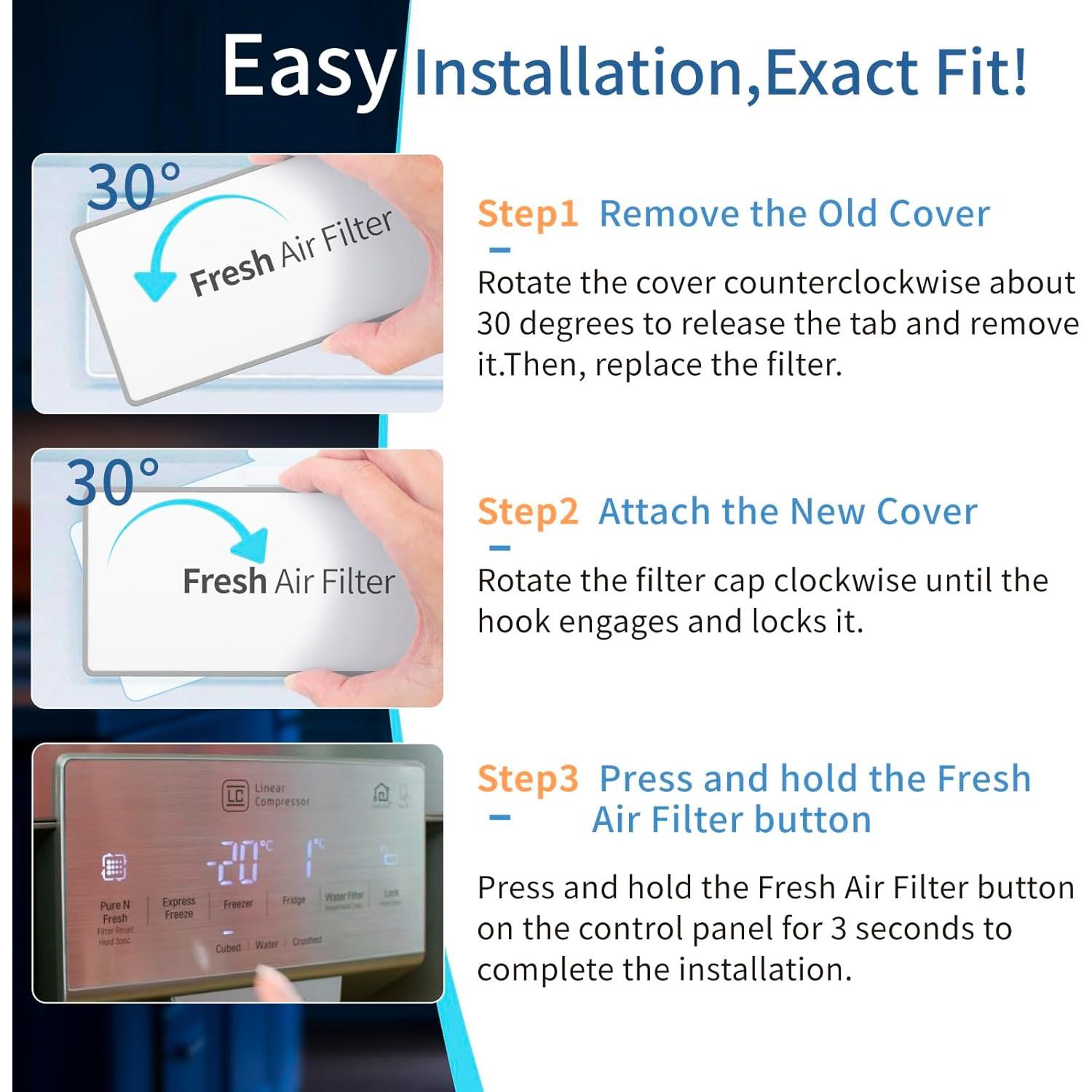 Cubierta de Filtro de Aire LEOPO MCR66849219 para Refrigerador LG