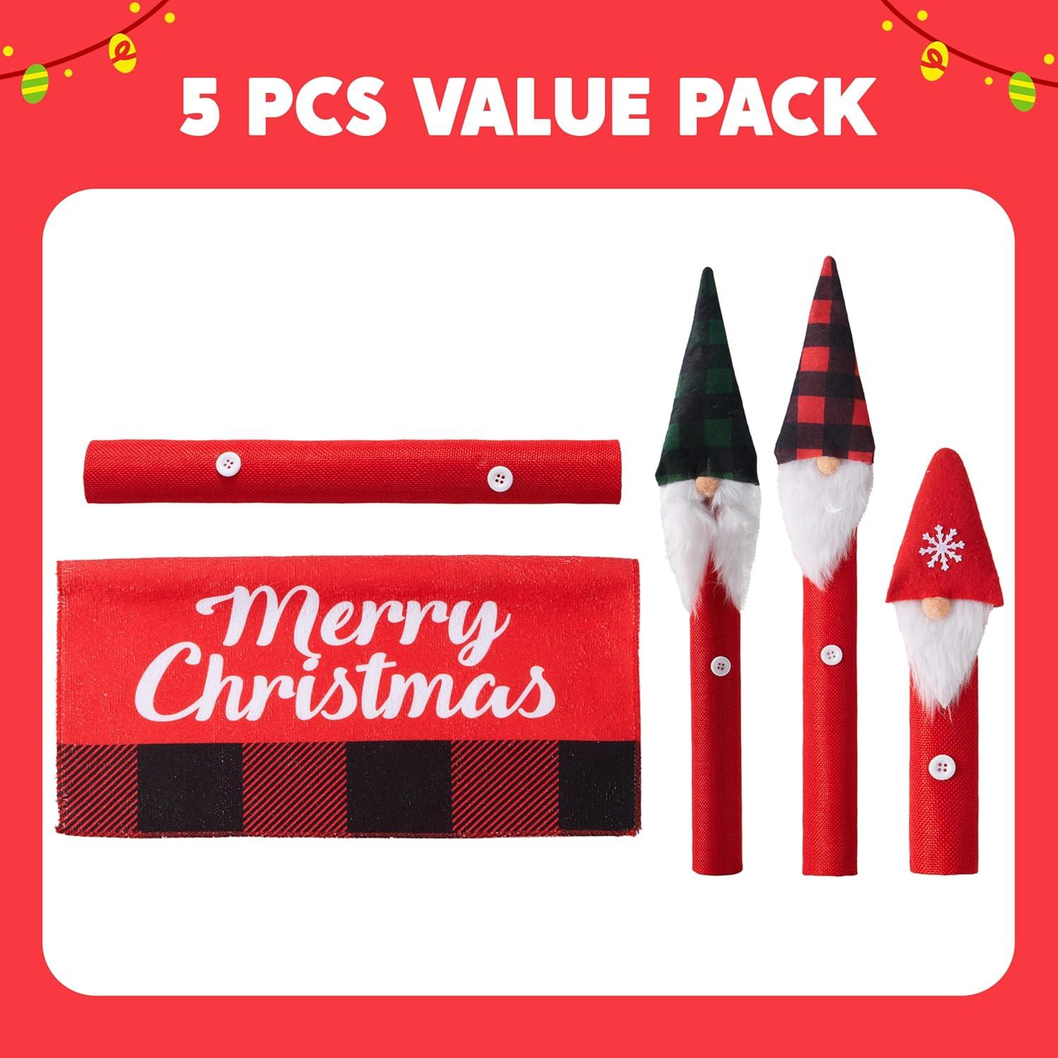 Conjunto de 5 fundas para manijas de refrigerador JOYIN Navidad