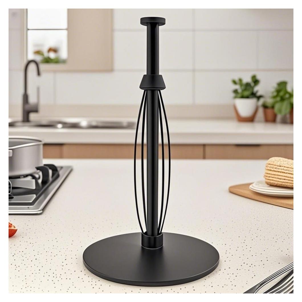 Soporte de Toallas de Papel Uniqcovosa Negro Acero Inoxidable