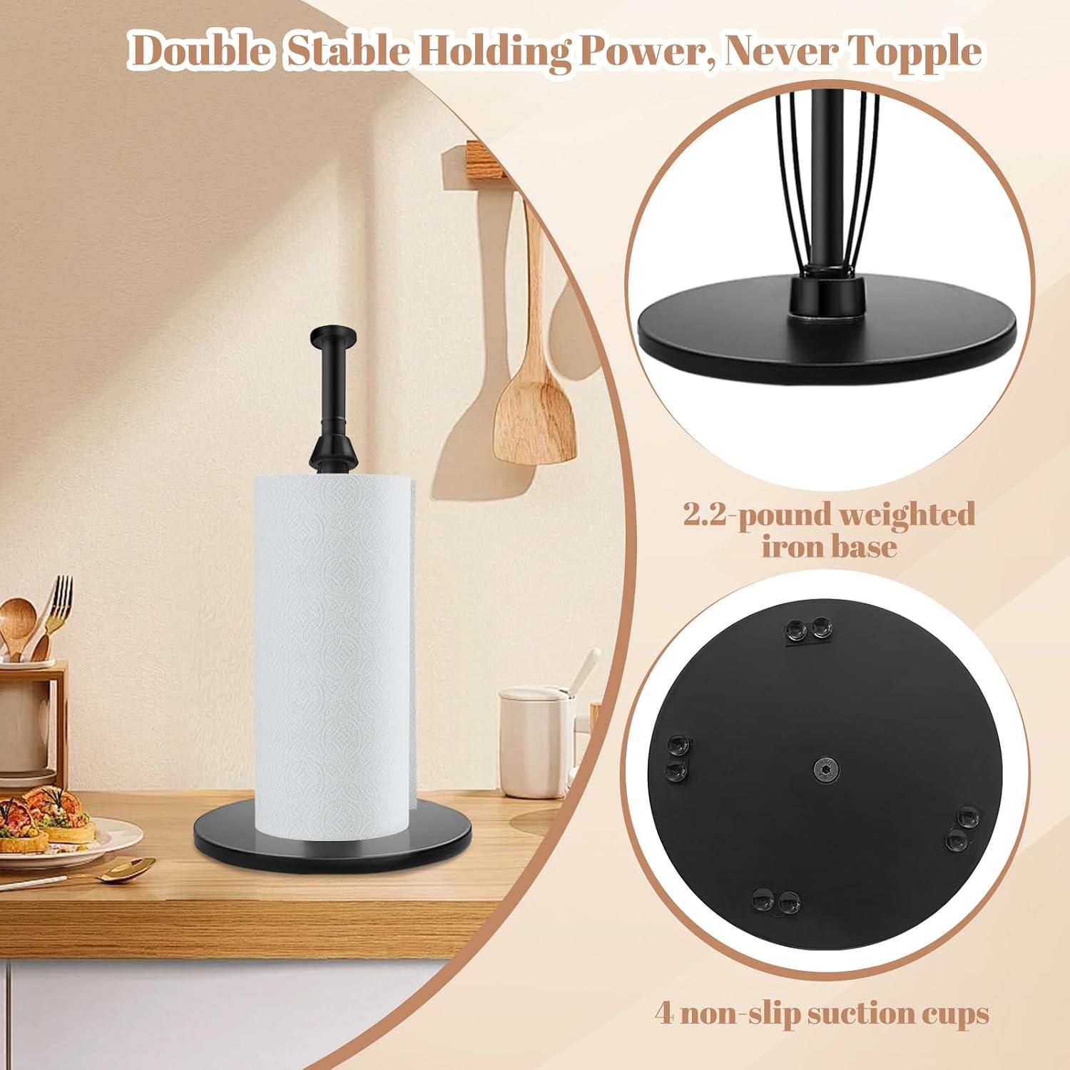 Soporte de Toallas de Papel Uniqcovosa Negro Acero Inoxidable