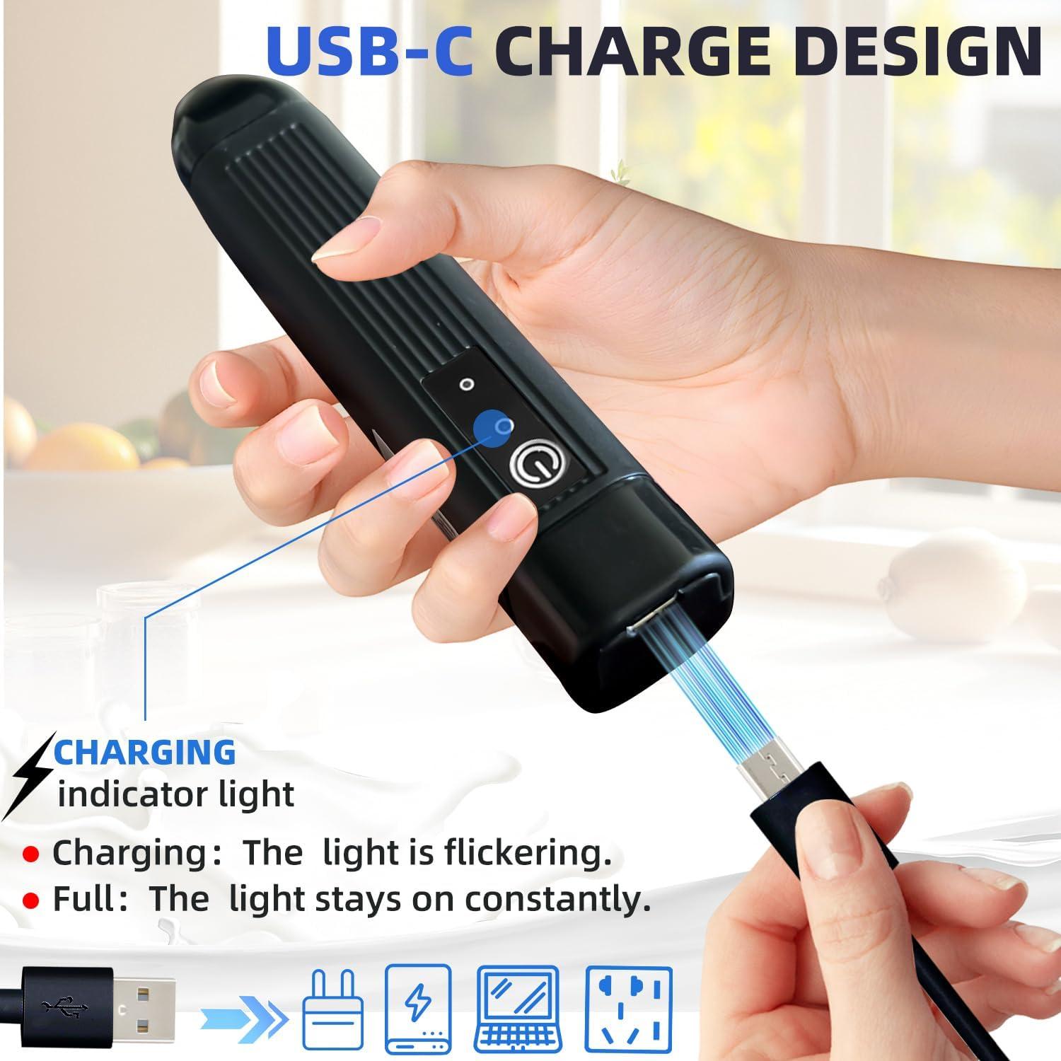 Espumador de Leche Recargable Woowruier Negro 3 Velocidades