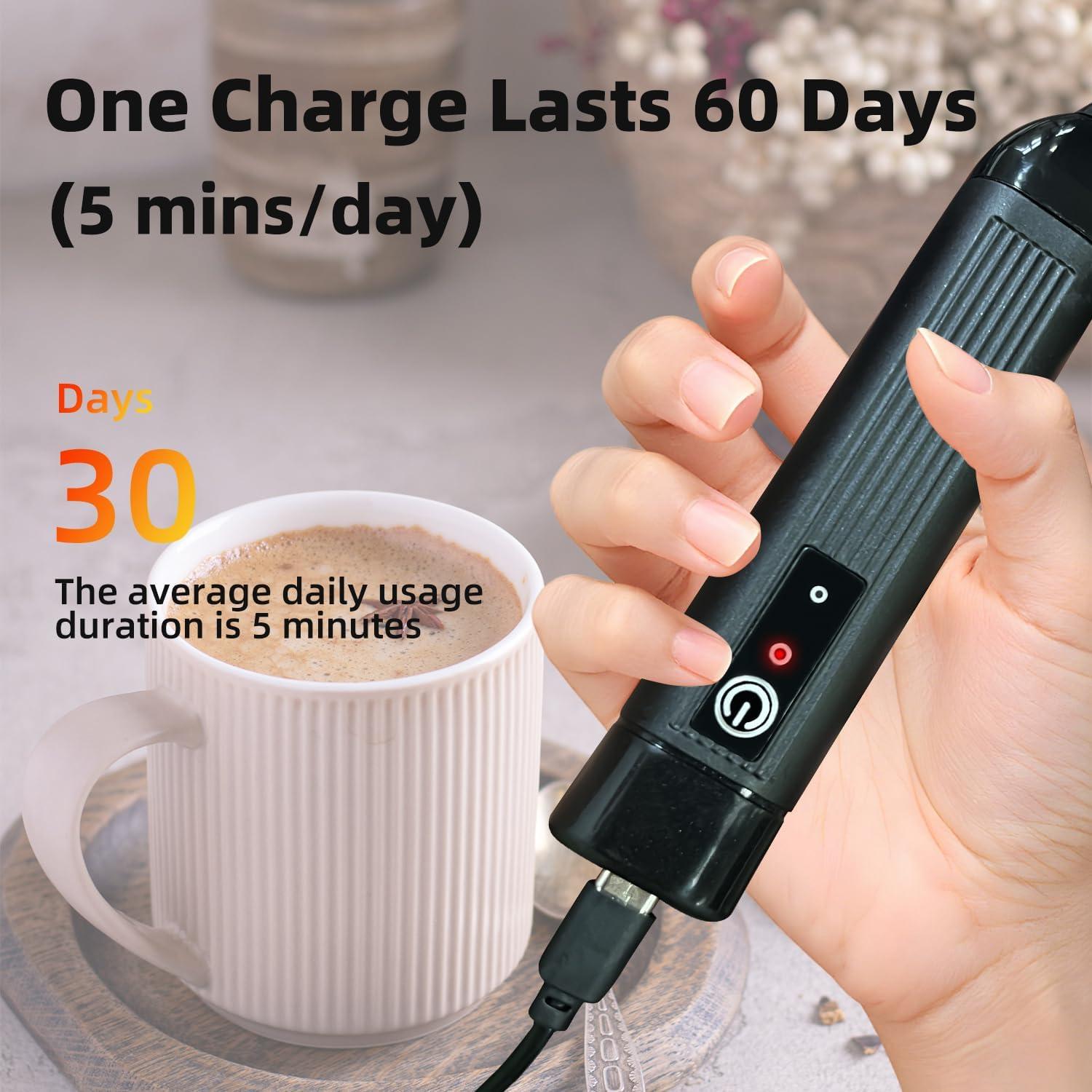 Espumador de Leche Recargable Woowruier Negro 3 Velocidades