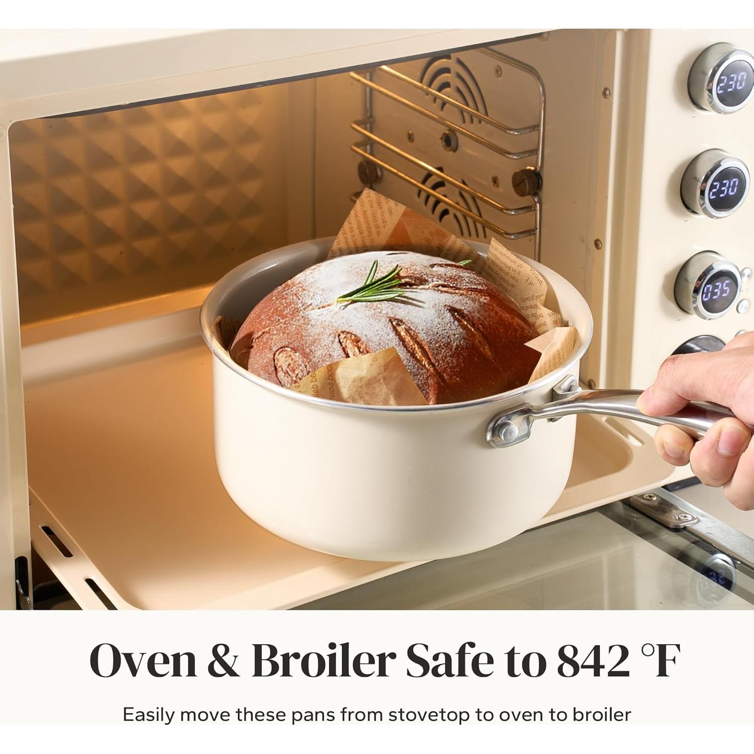 Cacerola Cerámica RedChef 2.5QT Antiadherente con Tapa