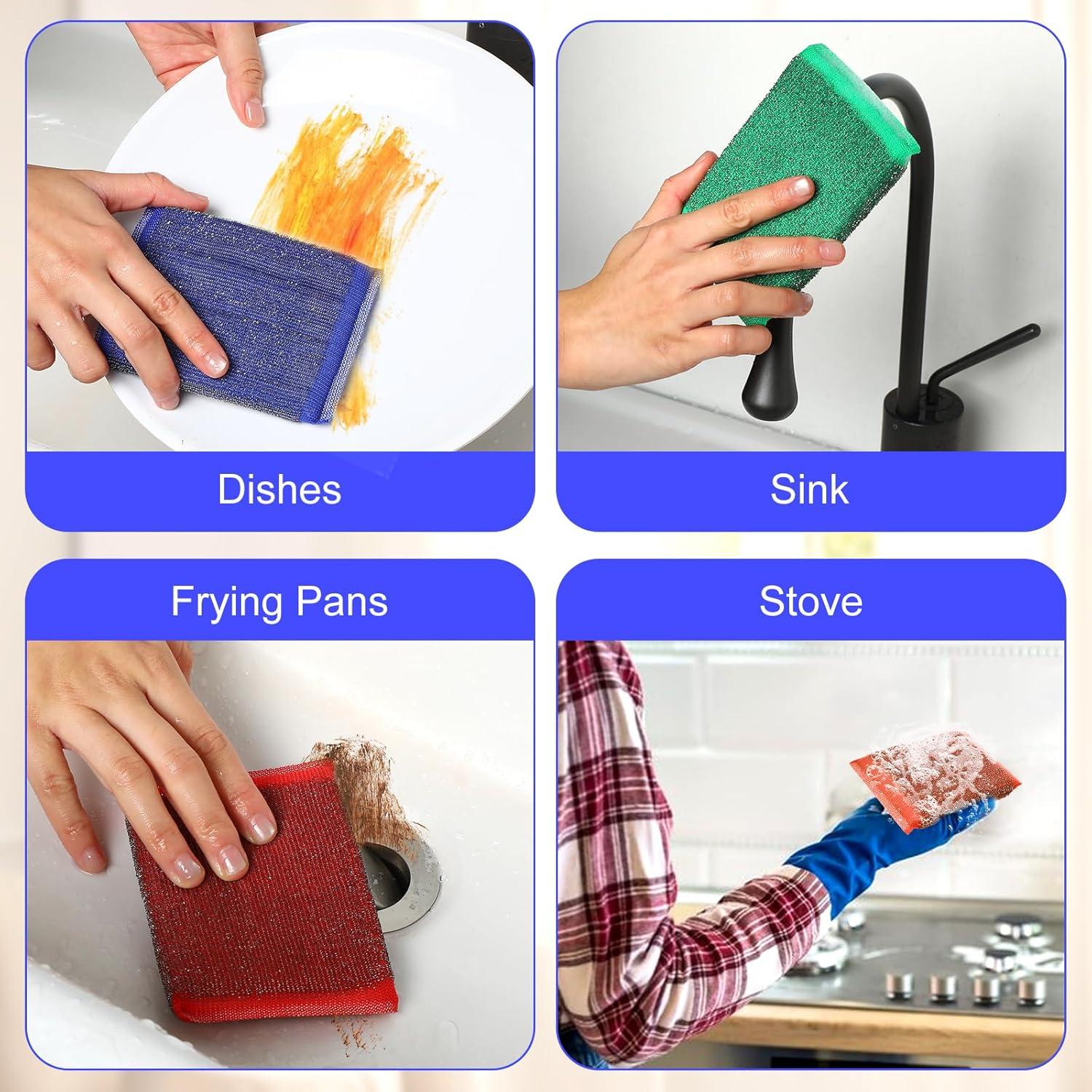 Paquete de 24 Esponjas de Acero Inoxidable Molain Sin Rayones