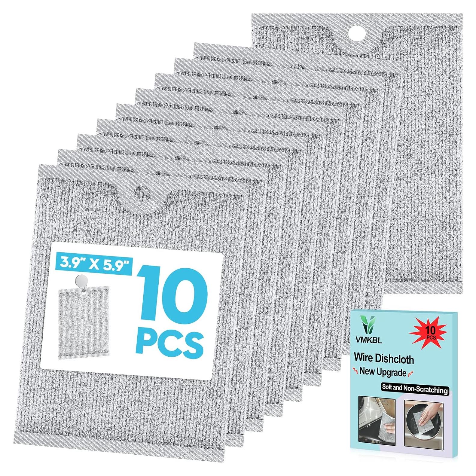 Estropajo de lana de acero VMKBL 10 piezas 15x10 cm multifuncional