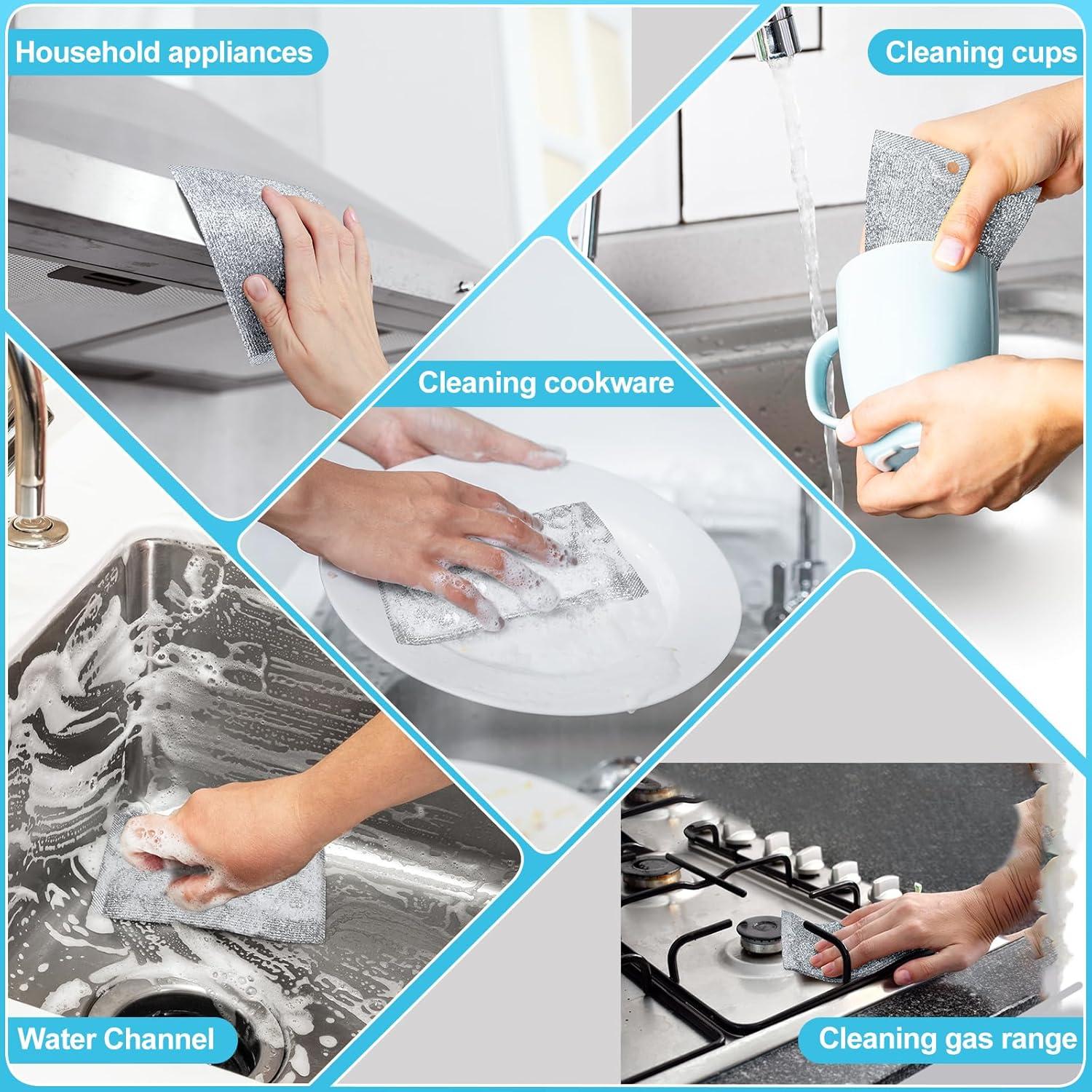 Estropajo de lana de acero VMKBL 10 piezas 15x10 cm multifuncional