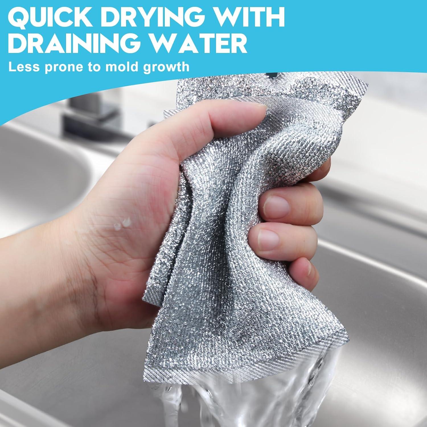 Estropajo de lana de acero VMKBL 10 piezas 15x10 cm multifuncional