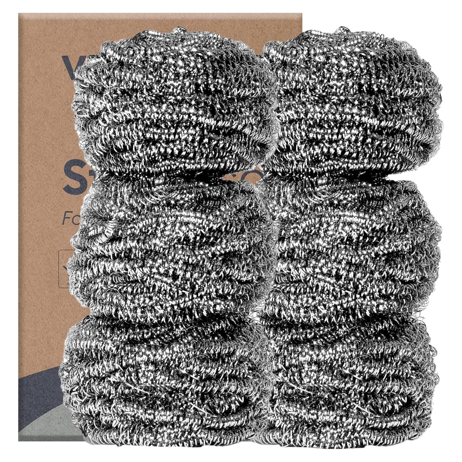 Estropajos de Acero Inoxidable Vove, Paquete de 6 Unidades