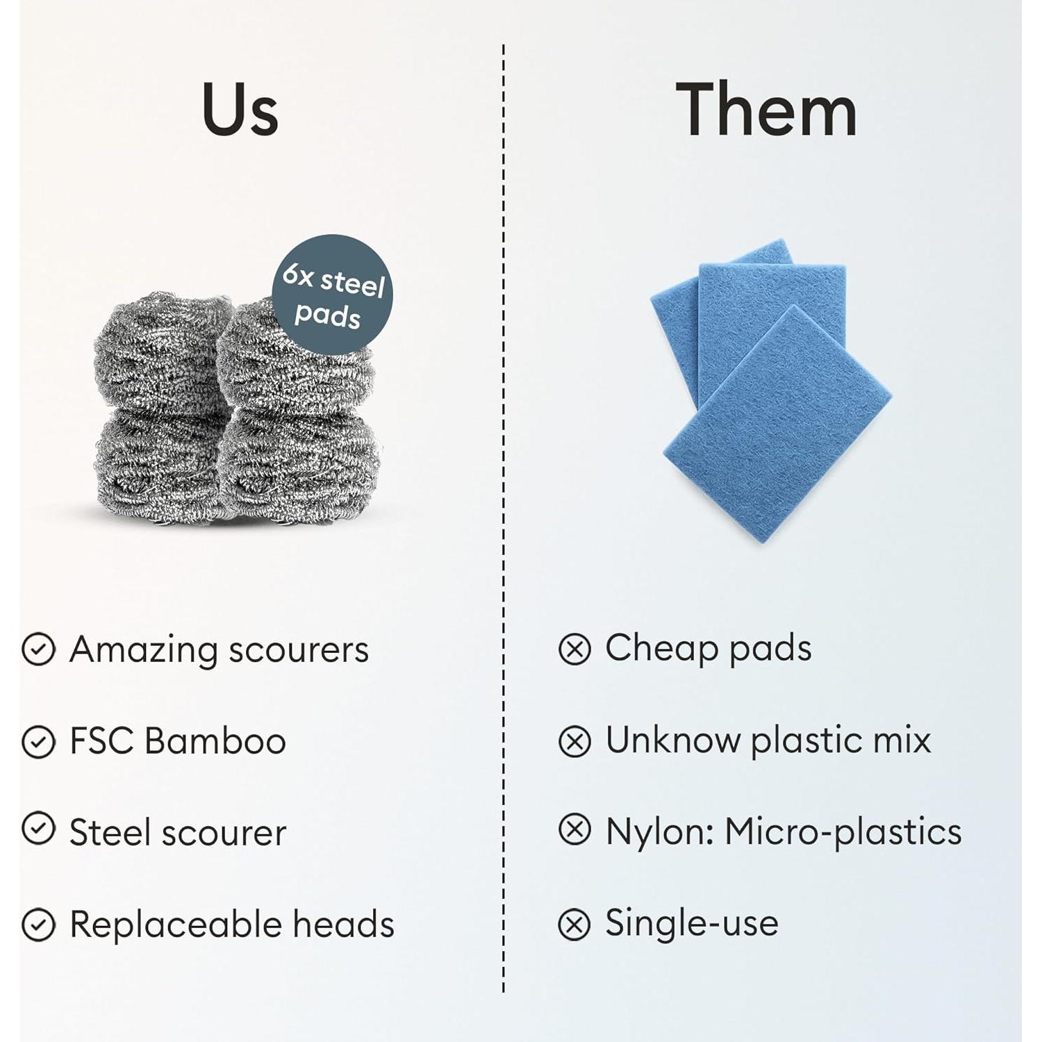 Estropajos de Acero Inoxidable Vove, Paquete de 6 Unidades