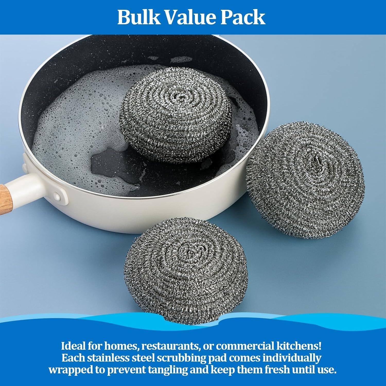 Esponjas de Acero Inoxidable 30g smrtcol - Paquete de 6