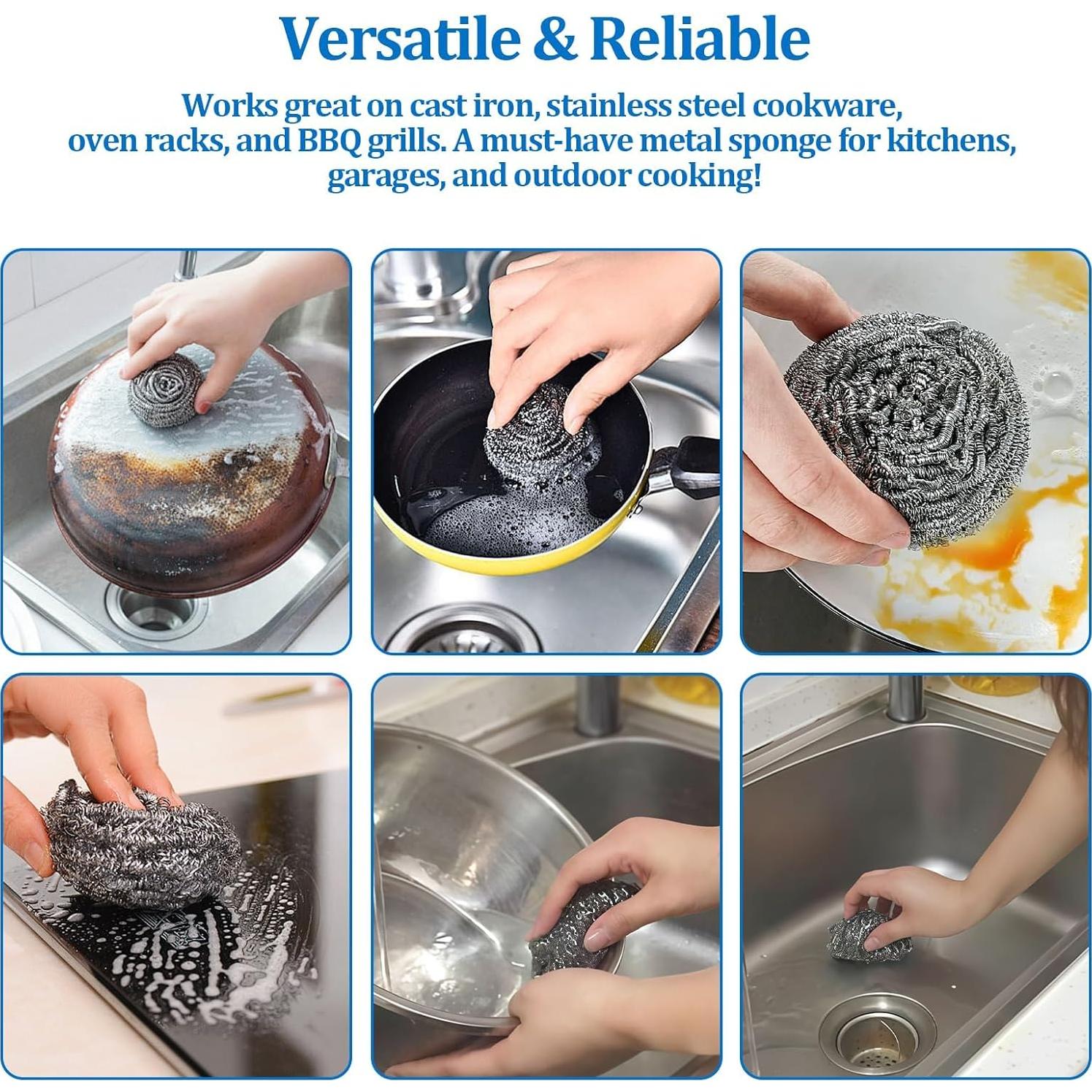 Esponjas de Acero Inoxidable 30g smrtcol - Paquete de 6