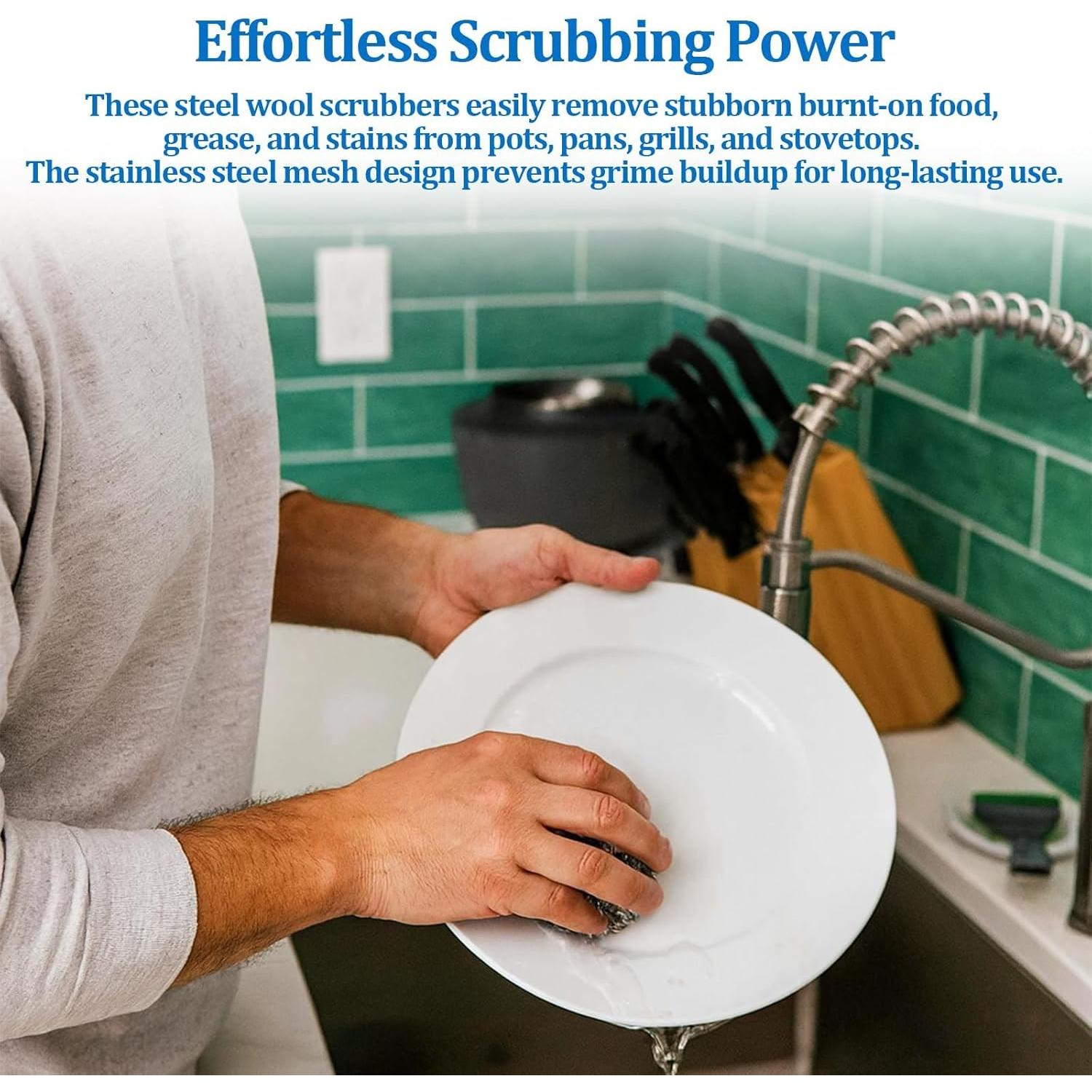 Esponjas de Acero Inoxidable 30g smrtcol - Paquete de 6