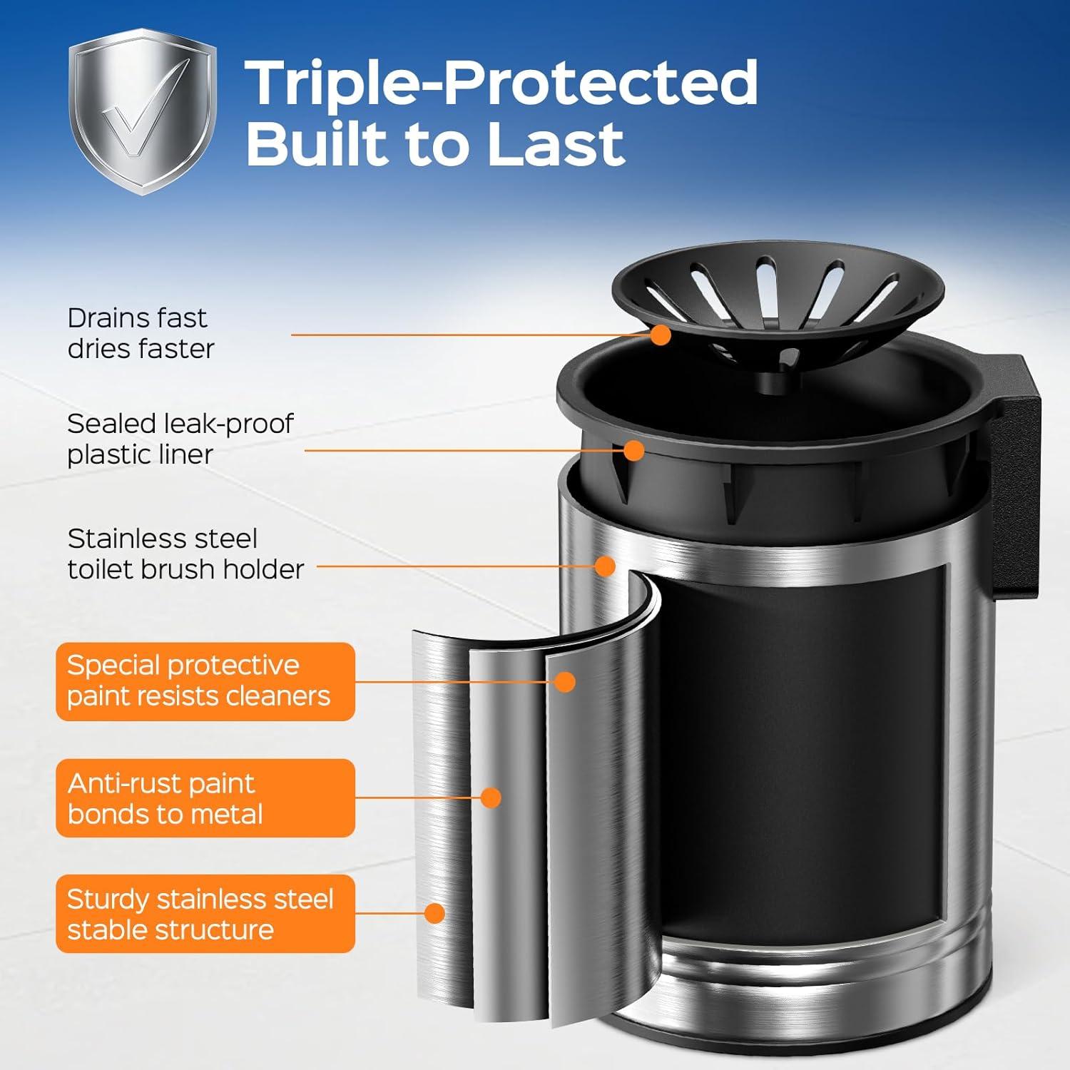 Conjunto de Cepillo para Inodoro HAMITOR Acero Inoxidable 1 Unidad