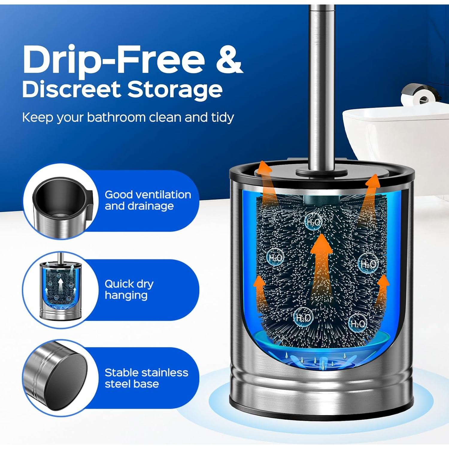 Conjunto de Cepillo para Inodoro HAMITOR Acero Inoxidable 1 Unidad