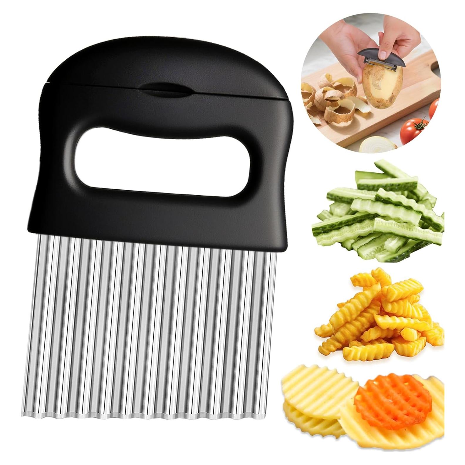 Cortador Crinkle 2 en 1 Suuker - Acero Inoxidable, 14.5 cm