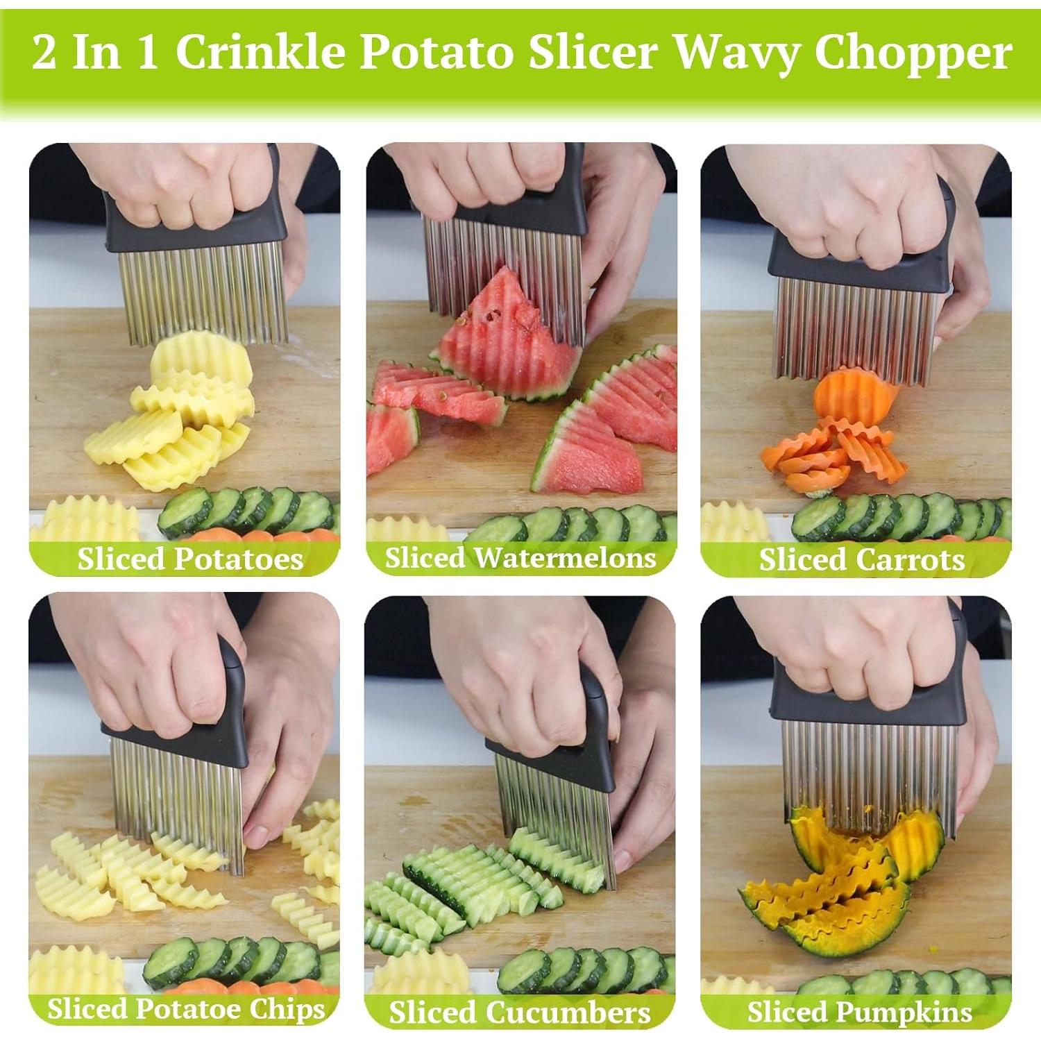 Cortador Crinkle 2 en 1 Suuker - Acero Inoxidable, 14.5 cm