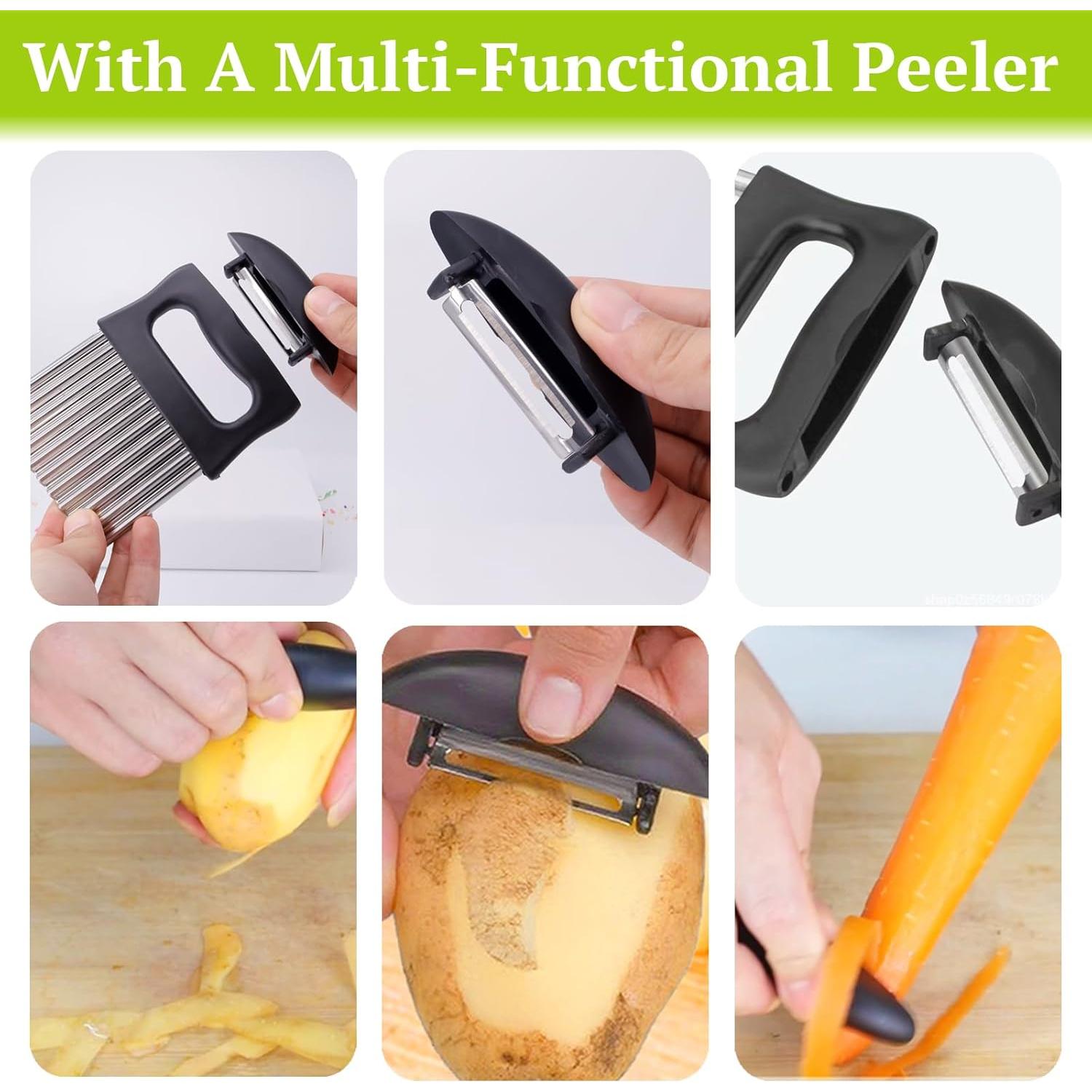 Cortador Crinkle 2 en 1 Suuker - Acero Inoxidable, 14.5 cm