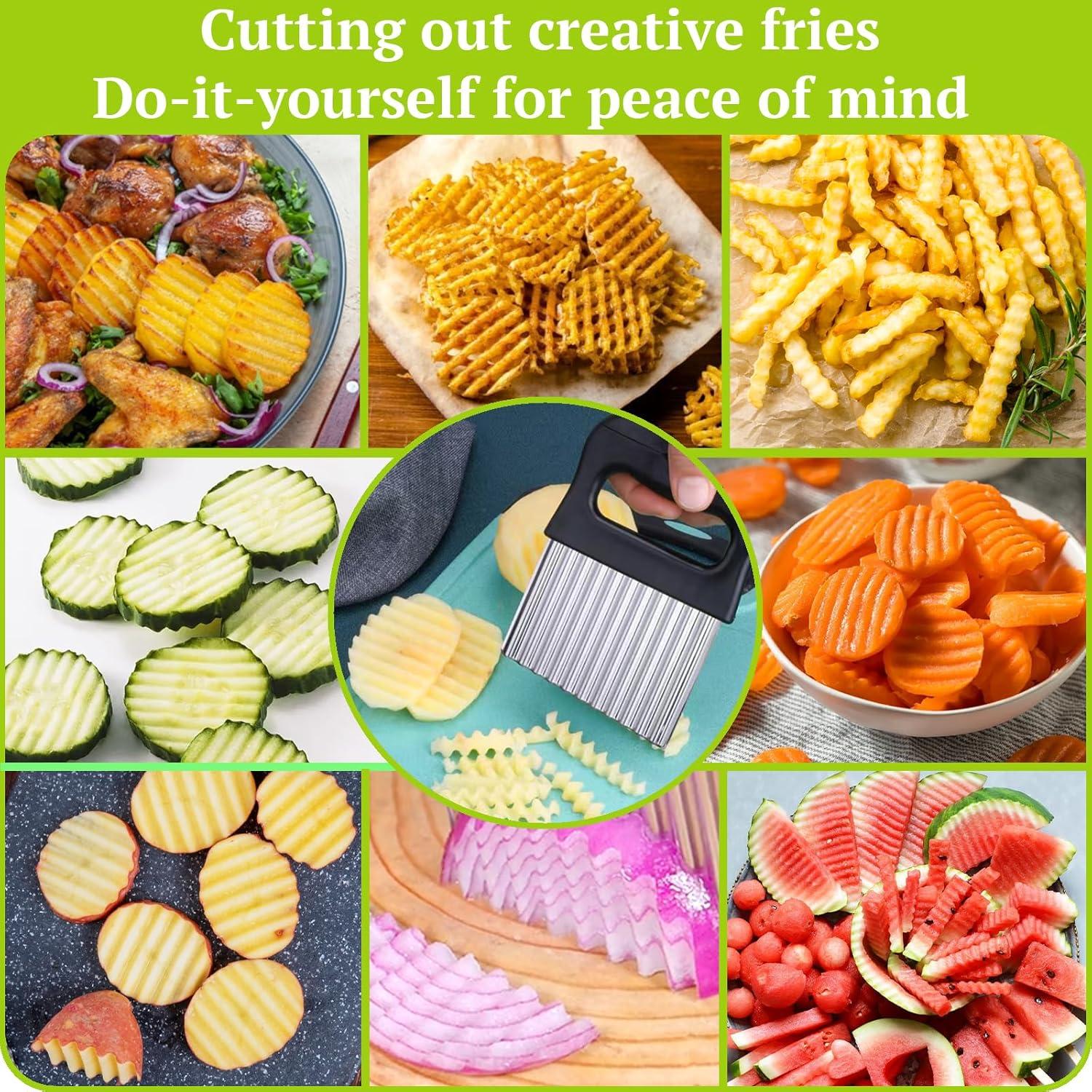 Cortador Crinkle 2 en 1 Suuker - Acero Inoxidable, 14.5 cm