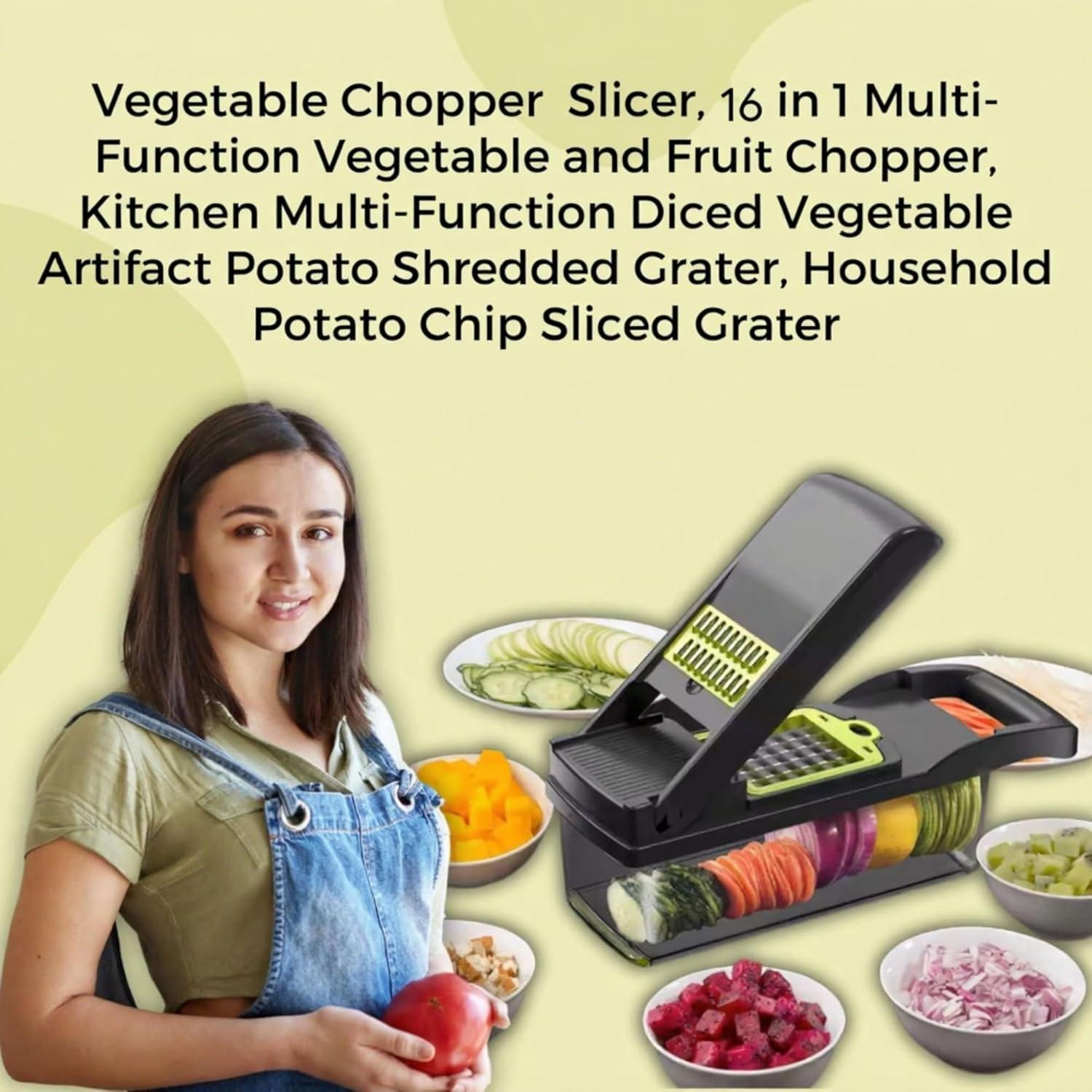 Cortador de Verduras Mandolina TAAZ GOODS 16-en-1 8 Cuchillas