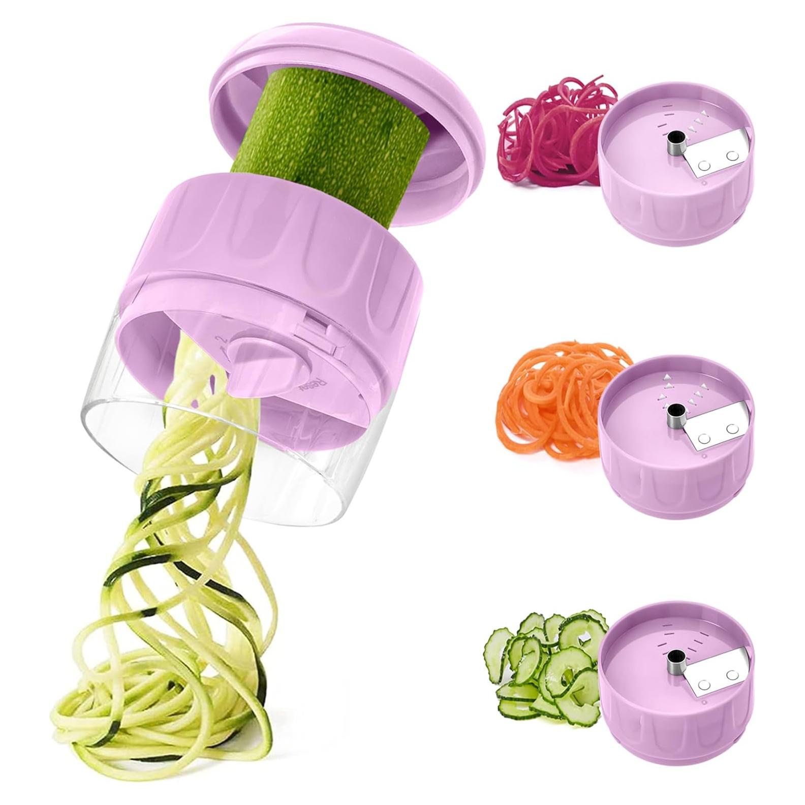 Cortador Espiralizador de Verduras SUREWIN 3 en 1 Rosa