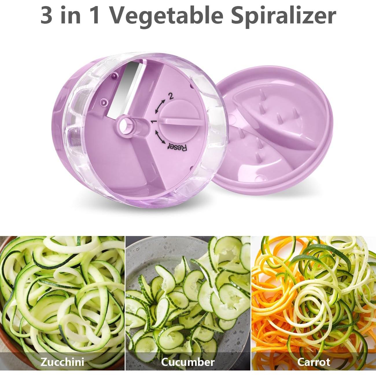 Cortador Espiralizador de Verduras SUREWIN 3 en 1 Rosa