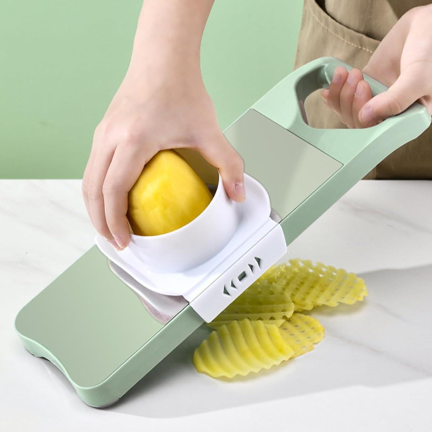 Cortador de Verduras Mandolina JIANGLAI 7 en 1 con 6 Cuchillas