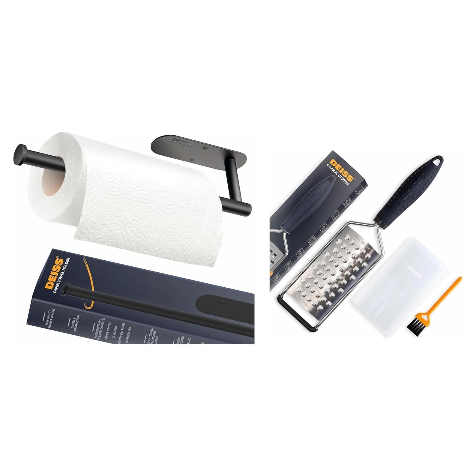 Soporte de Toallas de Papel Deiss Pro + Rallador de Queso Mano