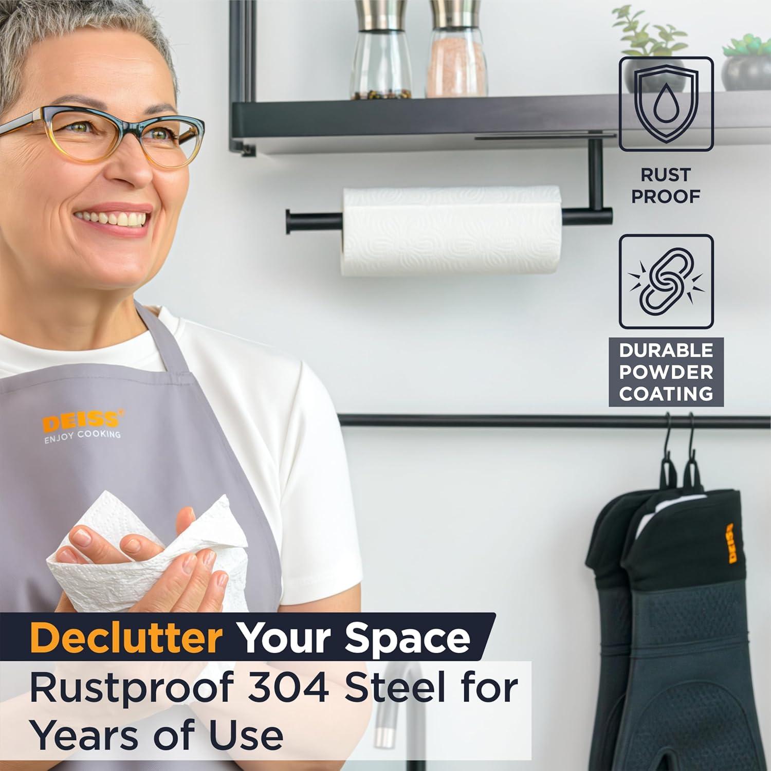 Soporte de Toallas de Papel Deiss Pro y Rallador de Queso Inoxidable