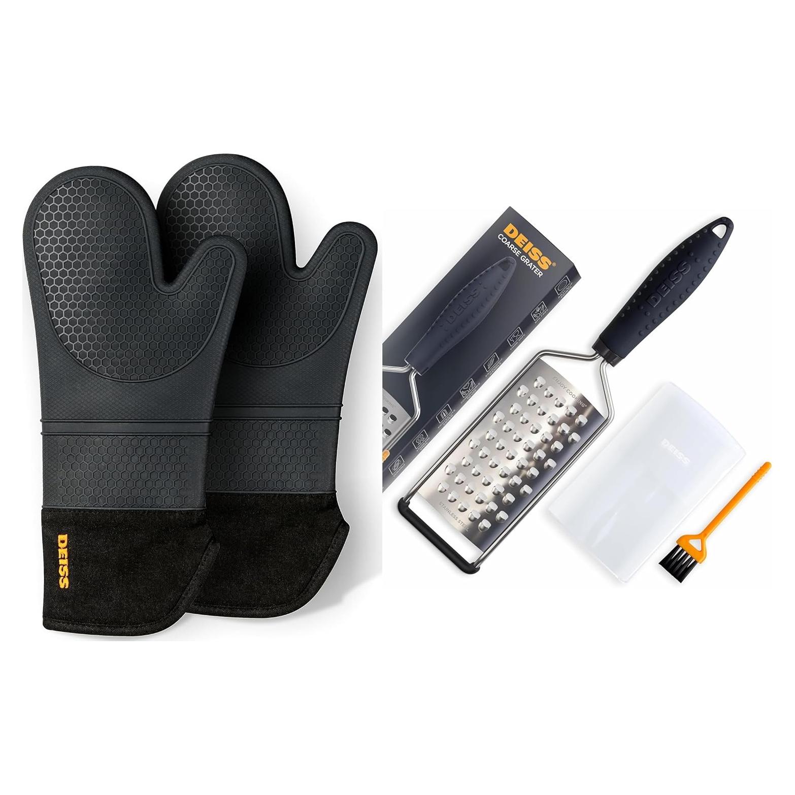 Juego de Manoplas de Silicona Deiss PRO y Rallador Grueso
