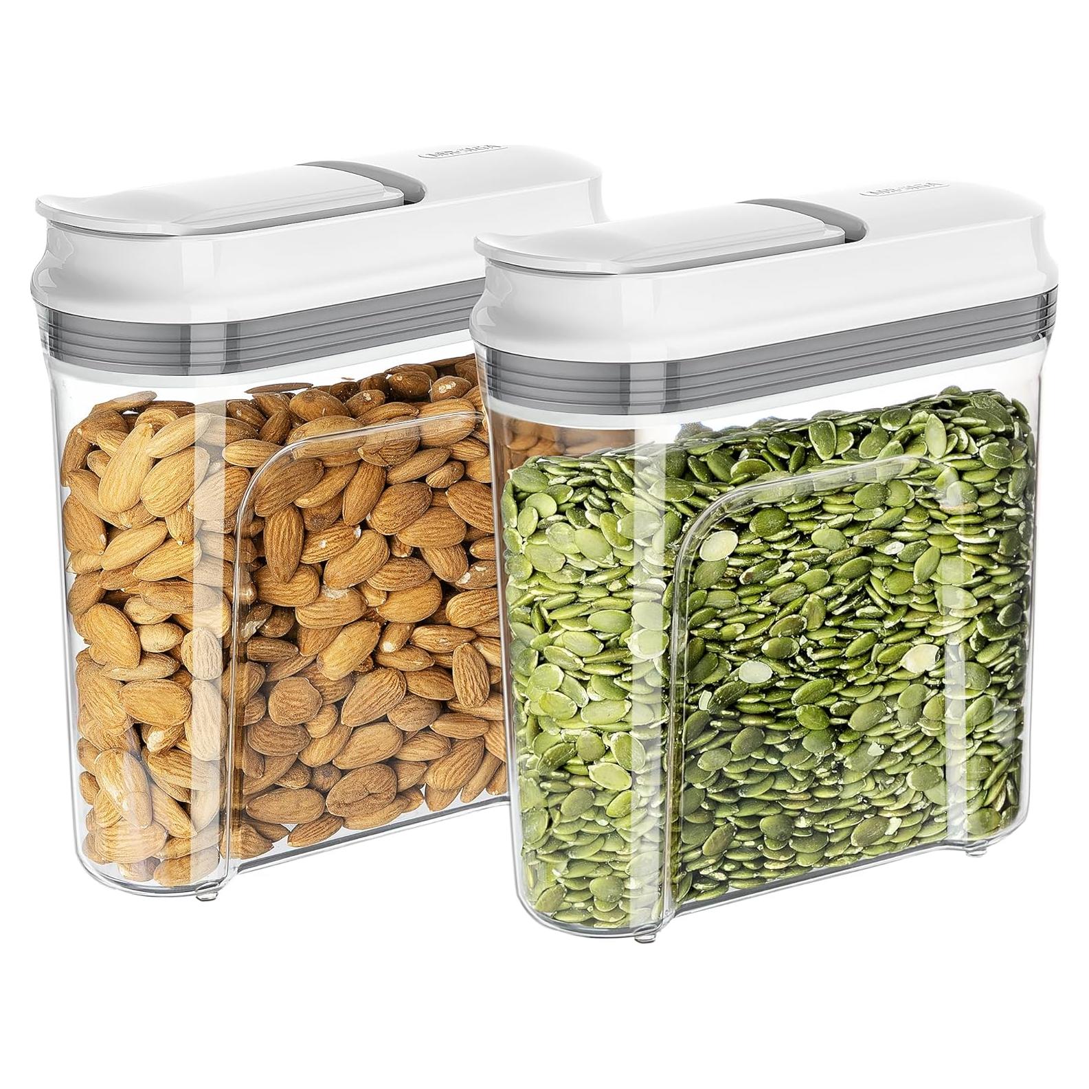 MR.SIGA Juego de 2 Dispensadores de Cereales Herméticos 1.3L