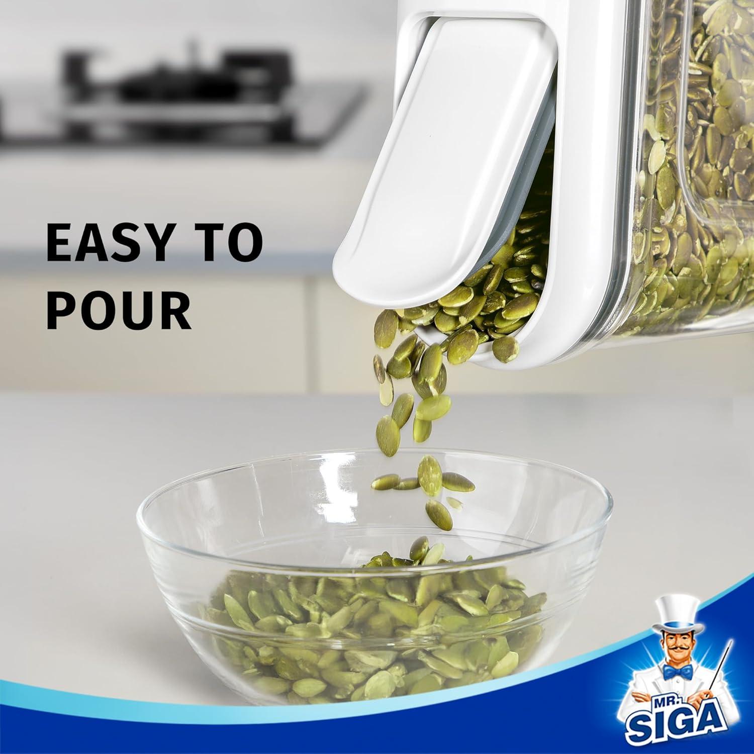 MR.SIGA Juego de 2 Dispensadores de Cereales Herméticos 1.3L