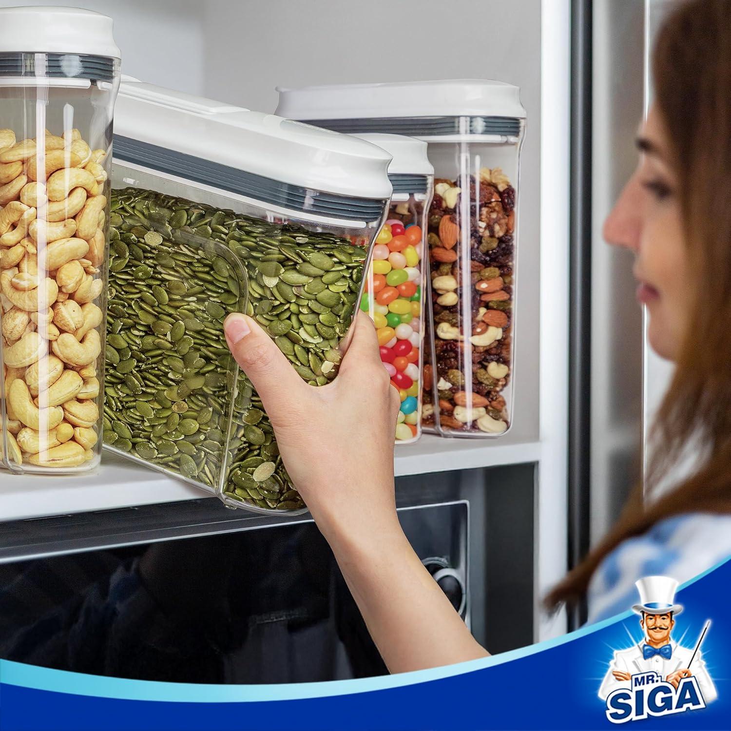 MR.SIGA Juego de 2 Dispensadores de Cereales Herméticos 1.3L