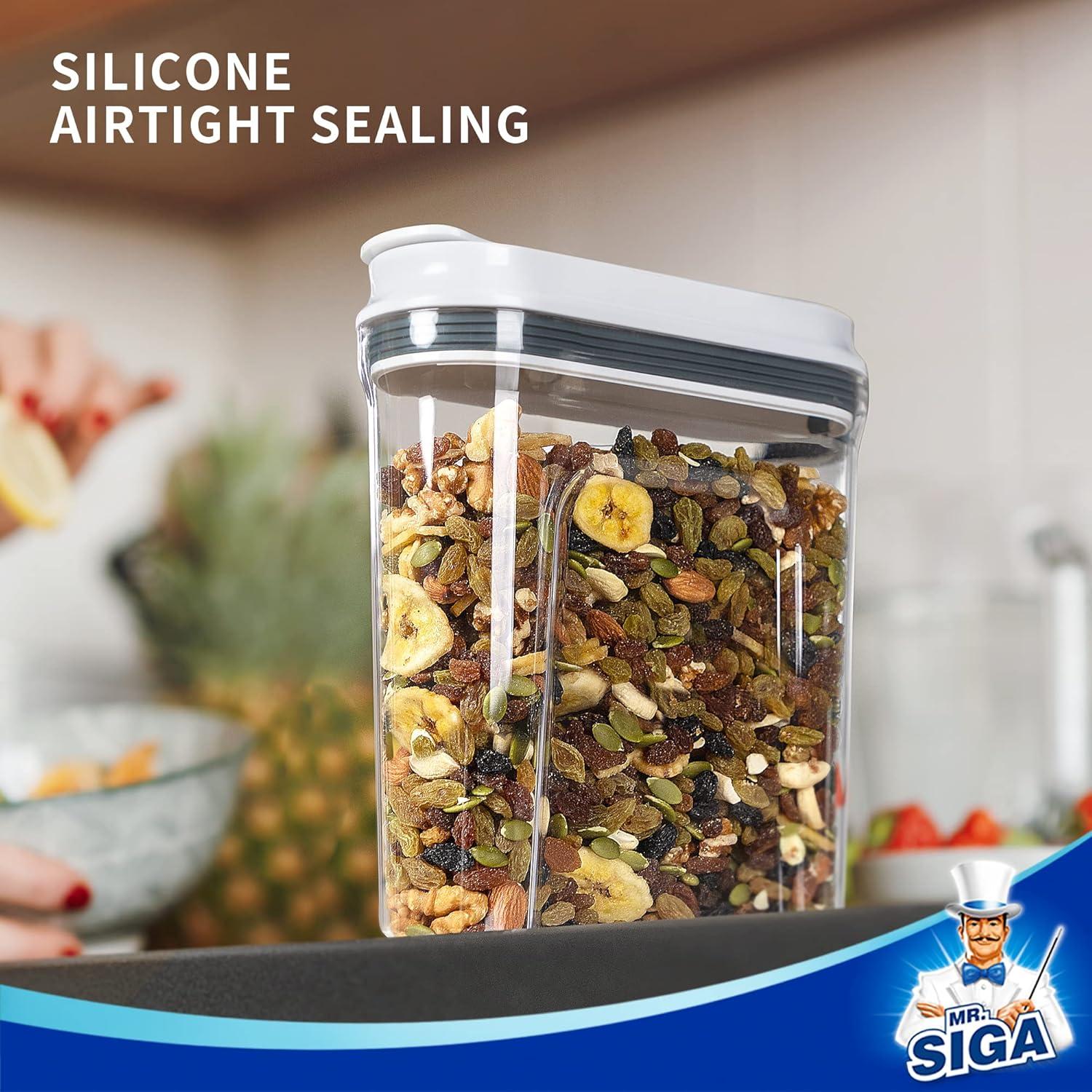 MR.SIGA Juego de 2 Dispensadores de Cereales Herméticos 1.3L