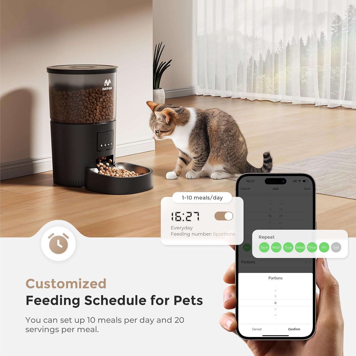 Comedero Automático para Gatos IMIPAW WiFi 5G Control APP