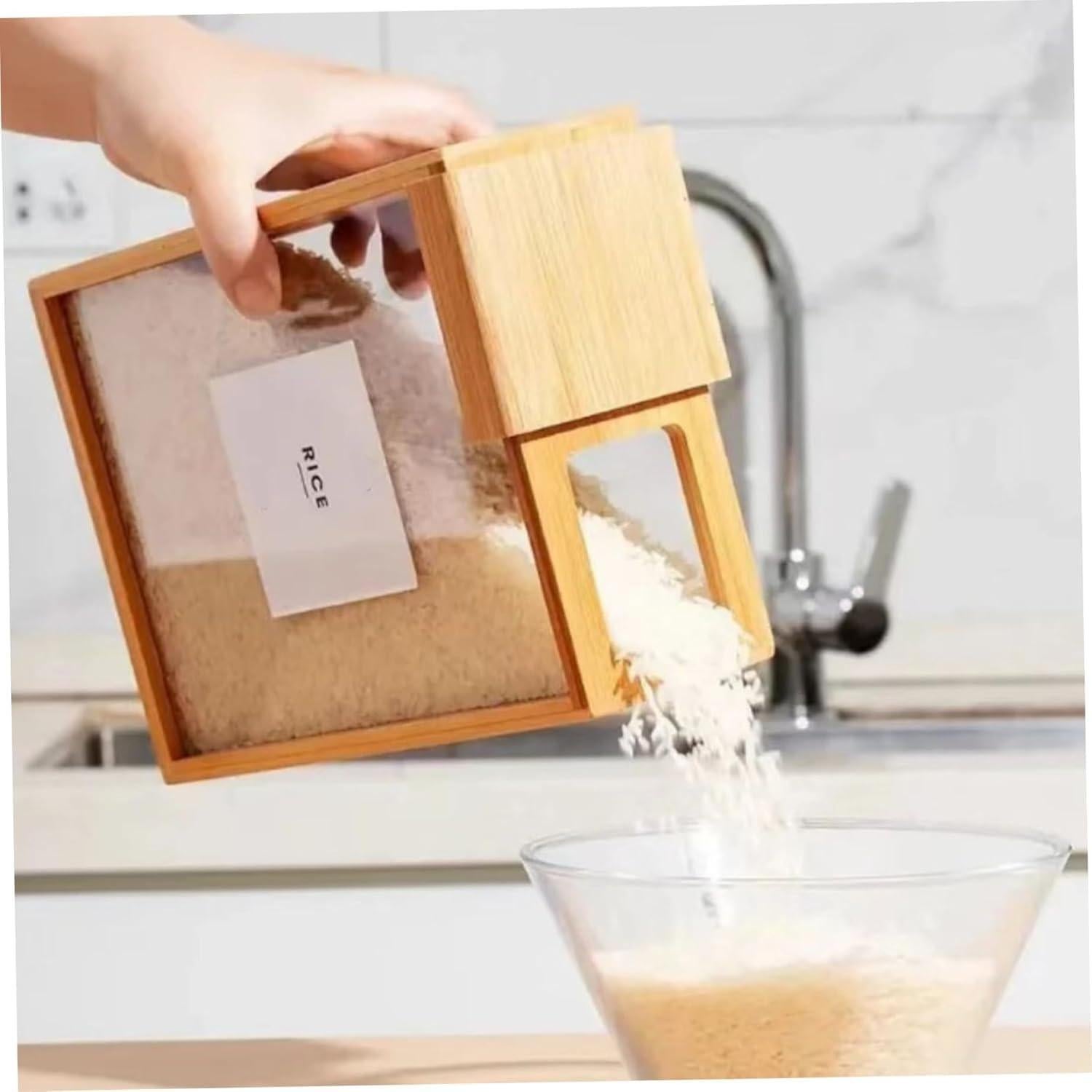 Contenedor Hermético de Alimentos de Bambú 3L - Organizador de Cocina