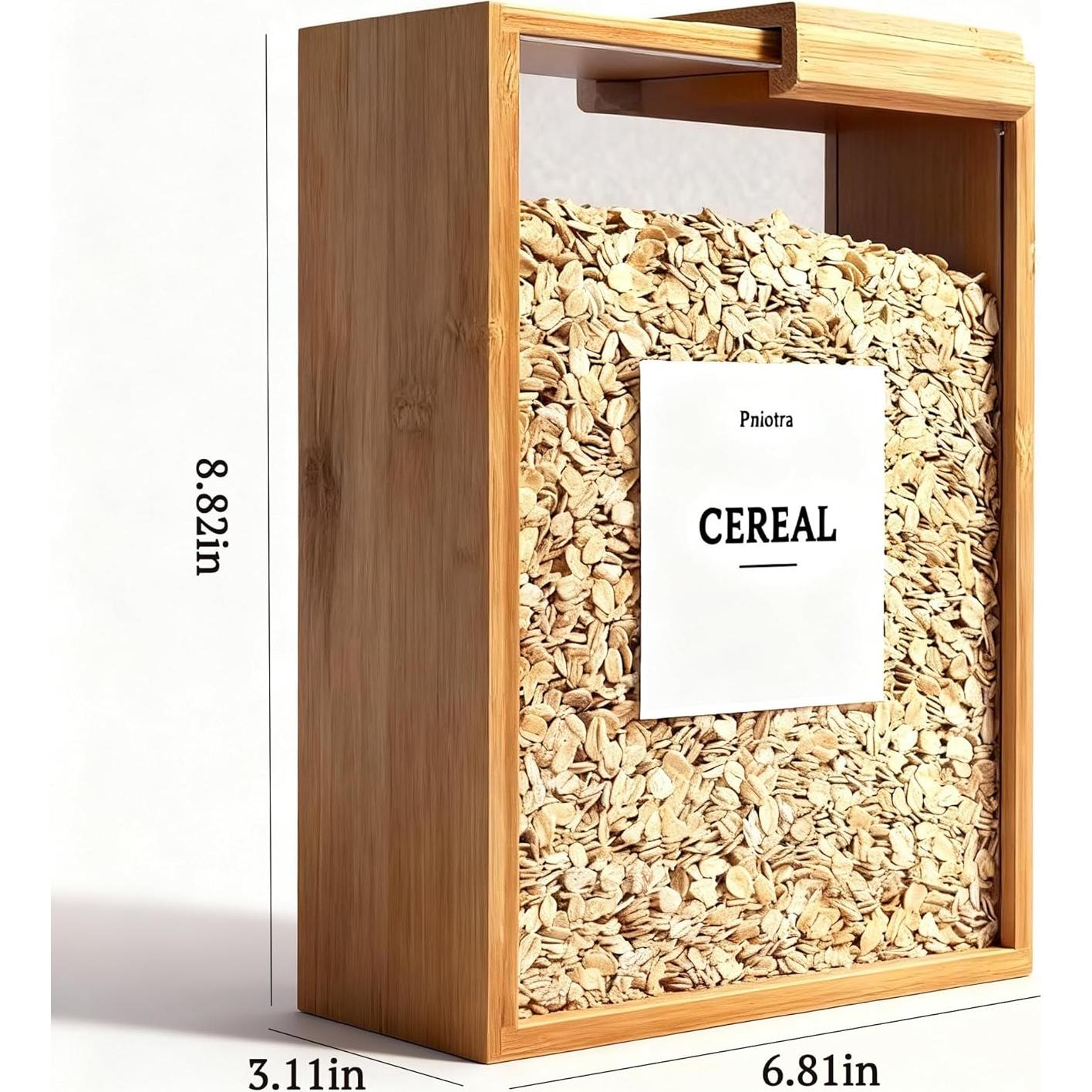 Contenedor Hermético de Alimentos de Bambú 3L - Organizador de Cocina