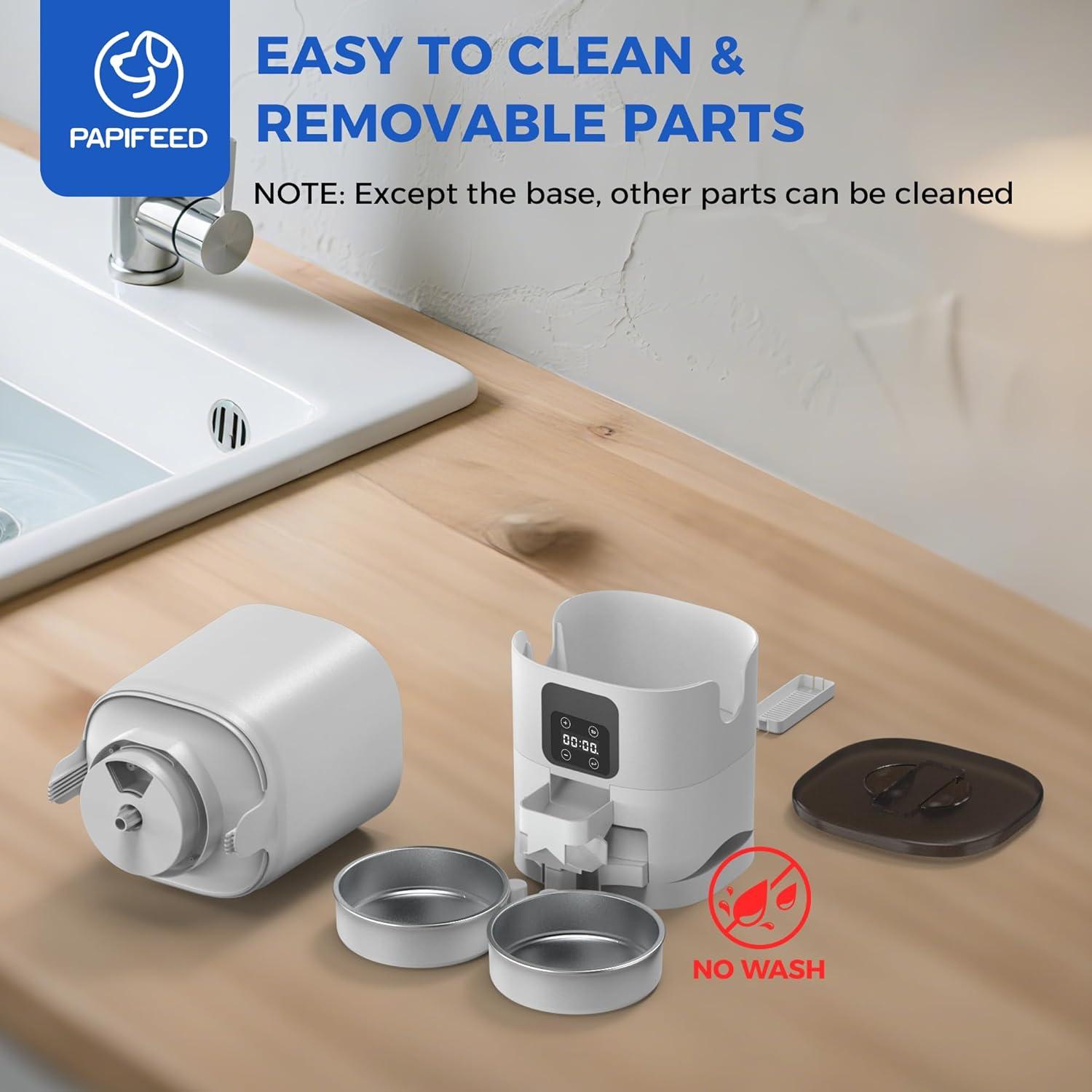 Comedero Automático PAPIFEED 7L para 2 Gatos Blanco