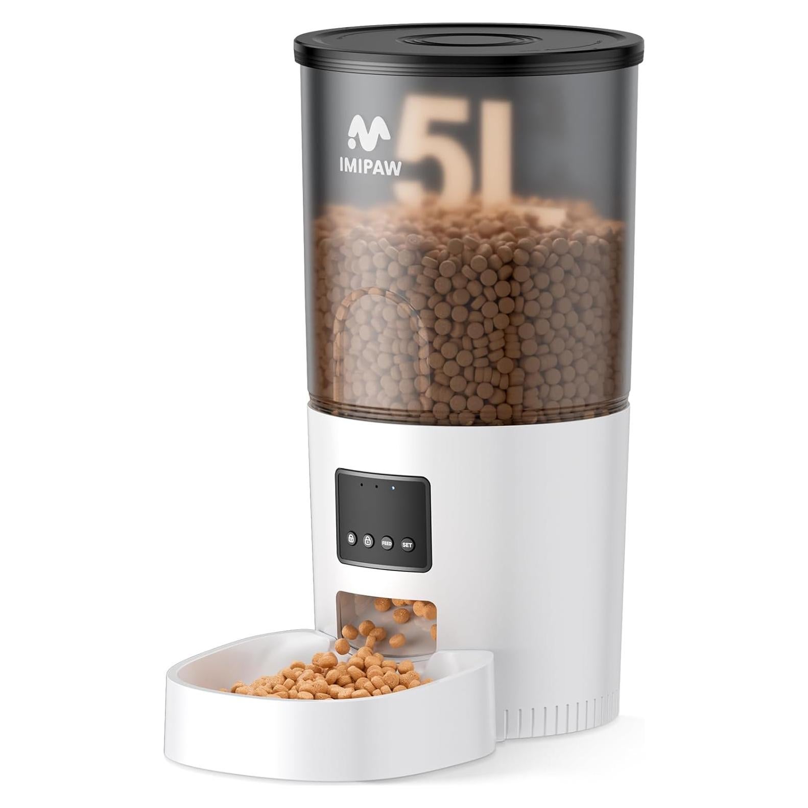 Comedero Automático IMIPAW 5L para Gatos - Programable y Doble Energía
