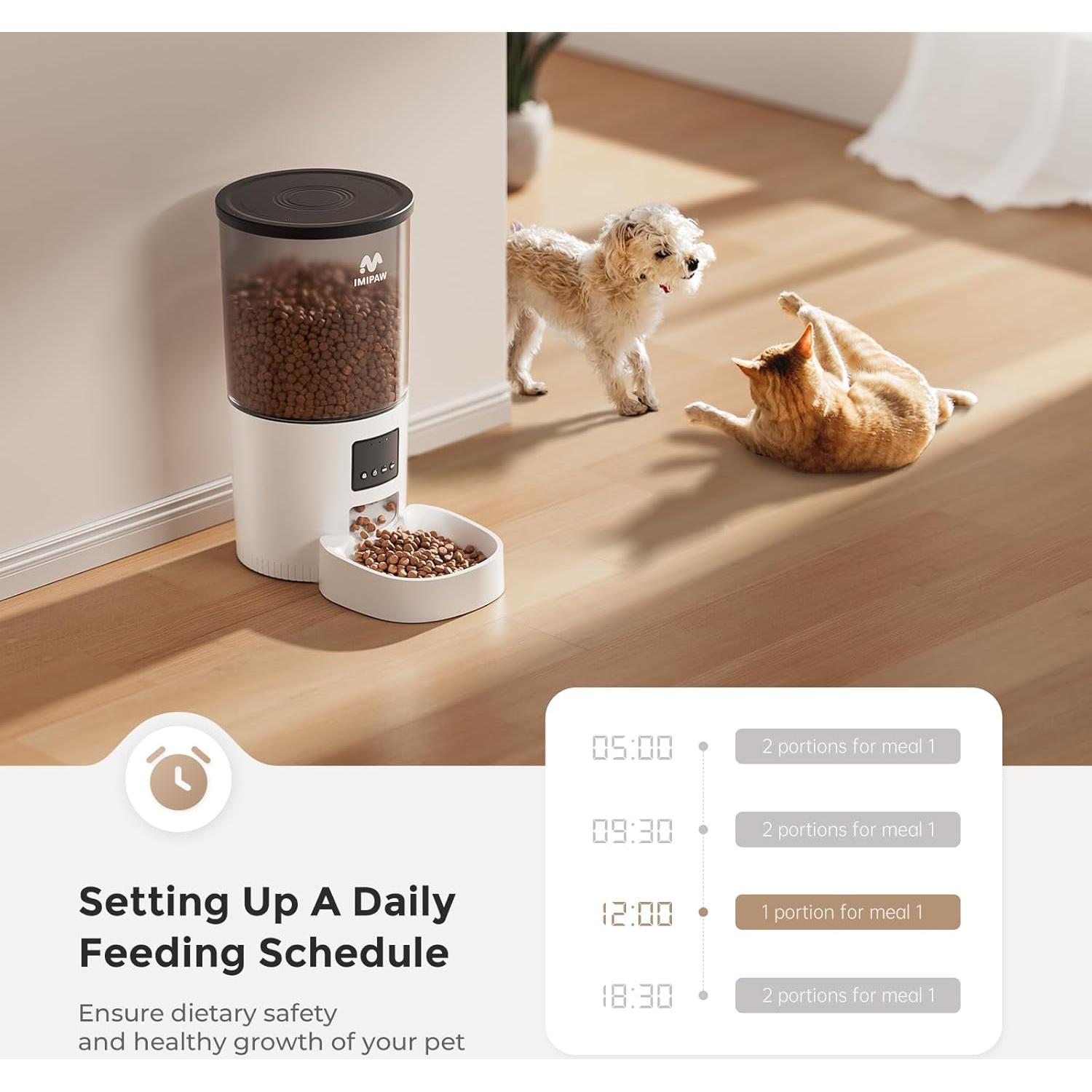 Comedero Automático IMIPAW 5L para Gatos - Programable y Doble Energía